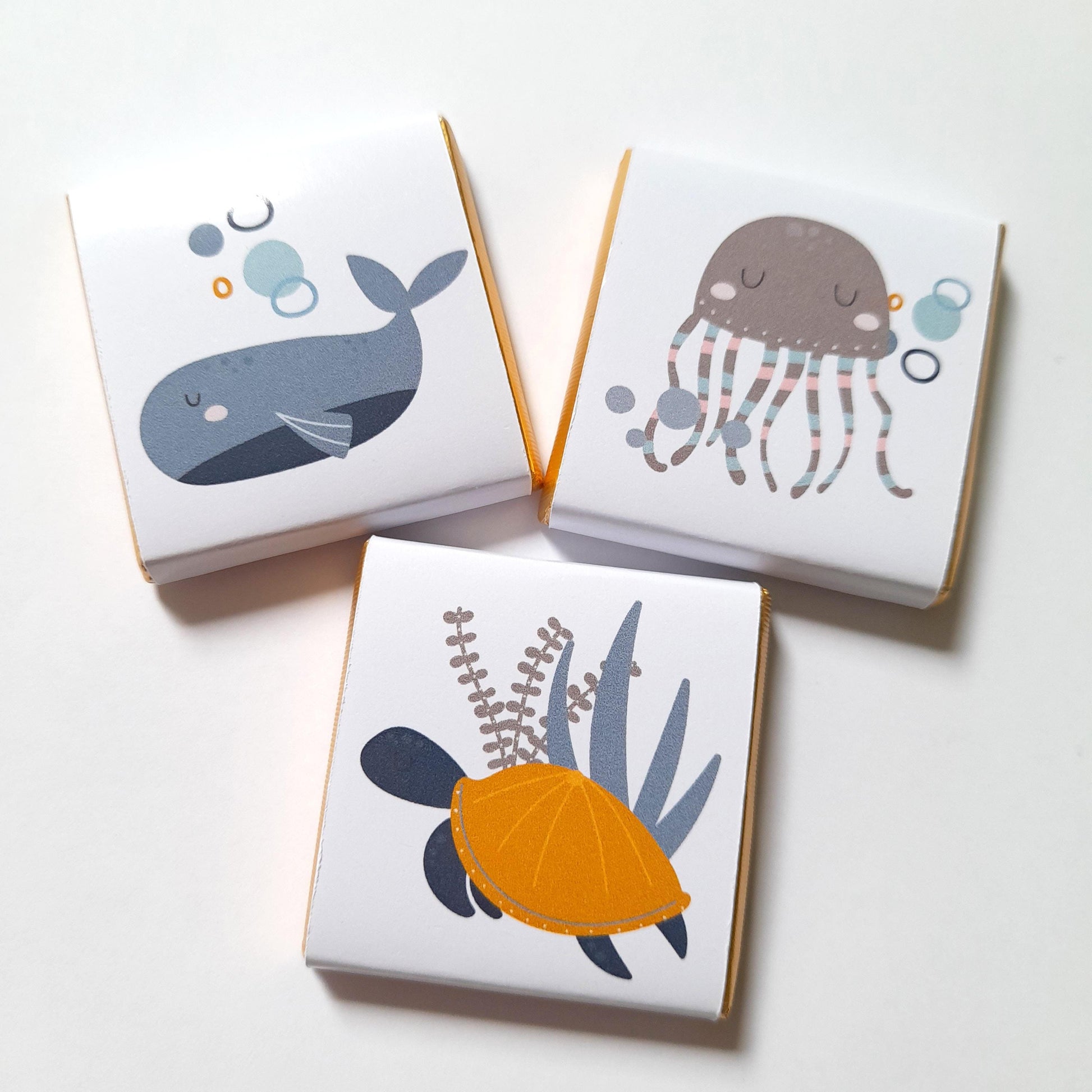 Personalised Ocean Life Party Favours - Under the Sea Birthday Chocolate Treats - Marine Theme Party Bags