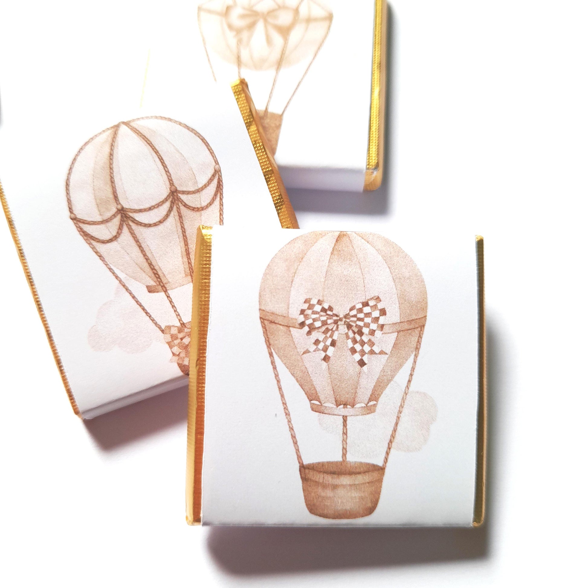 Personalised Hot Air Balloon Baby Shower Chocolates – Neutral Party Favours