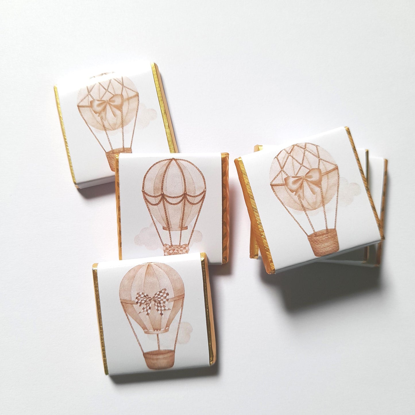 Personalised Hot Air Balloon Baby Shower Chocolates – Neutral Party Favours