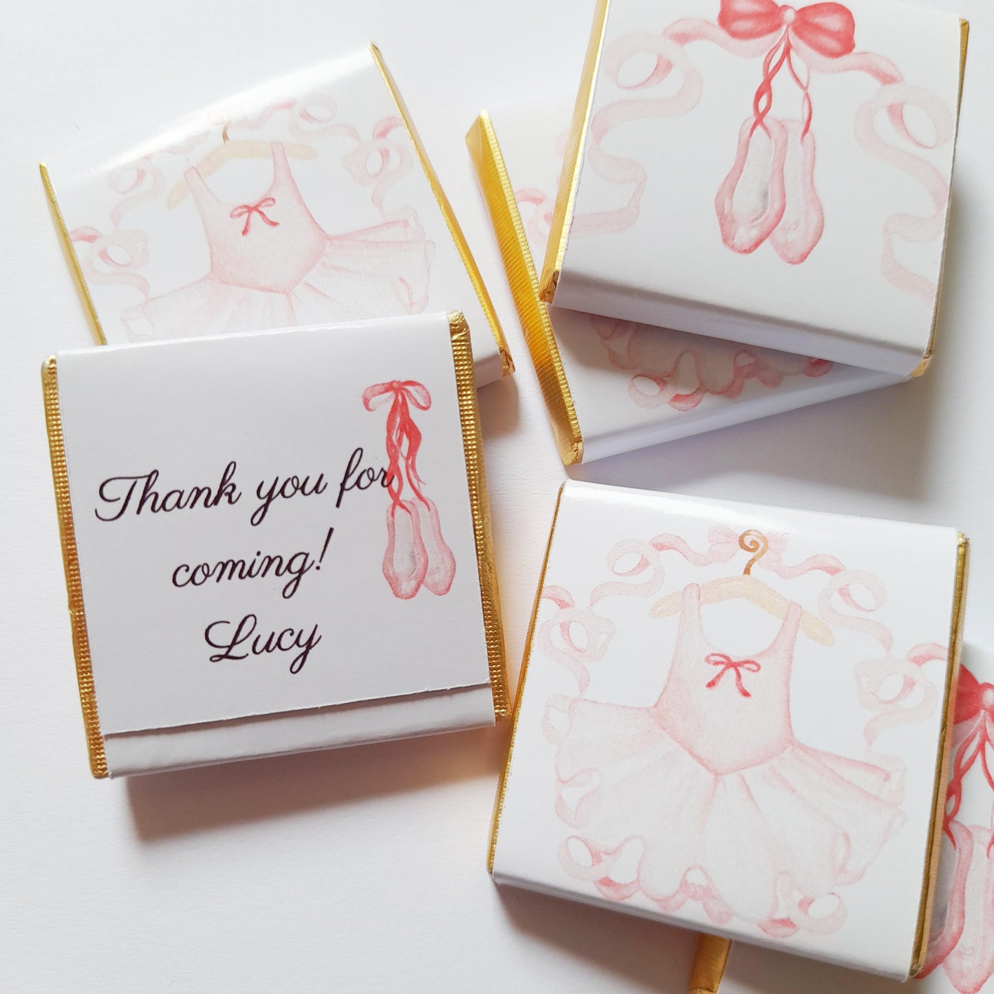 Personalised Ballerina Chocolate Favours - Ballet Party Bag Fillers - Pink Dance Theme Birthday Treats