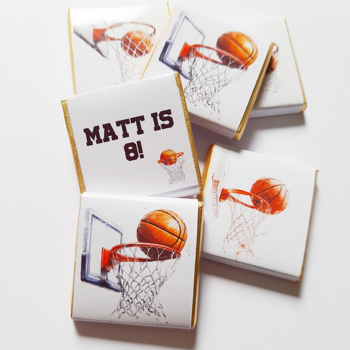 Personalised Basketball Chocolates – Sports Theme Party Favours, Bag Fillers