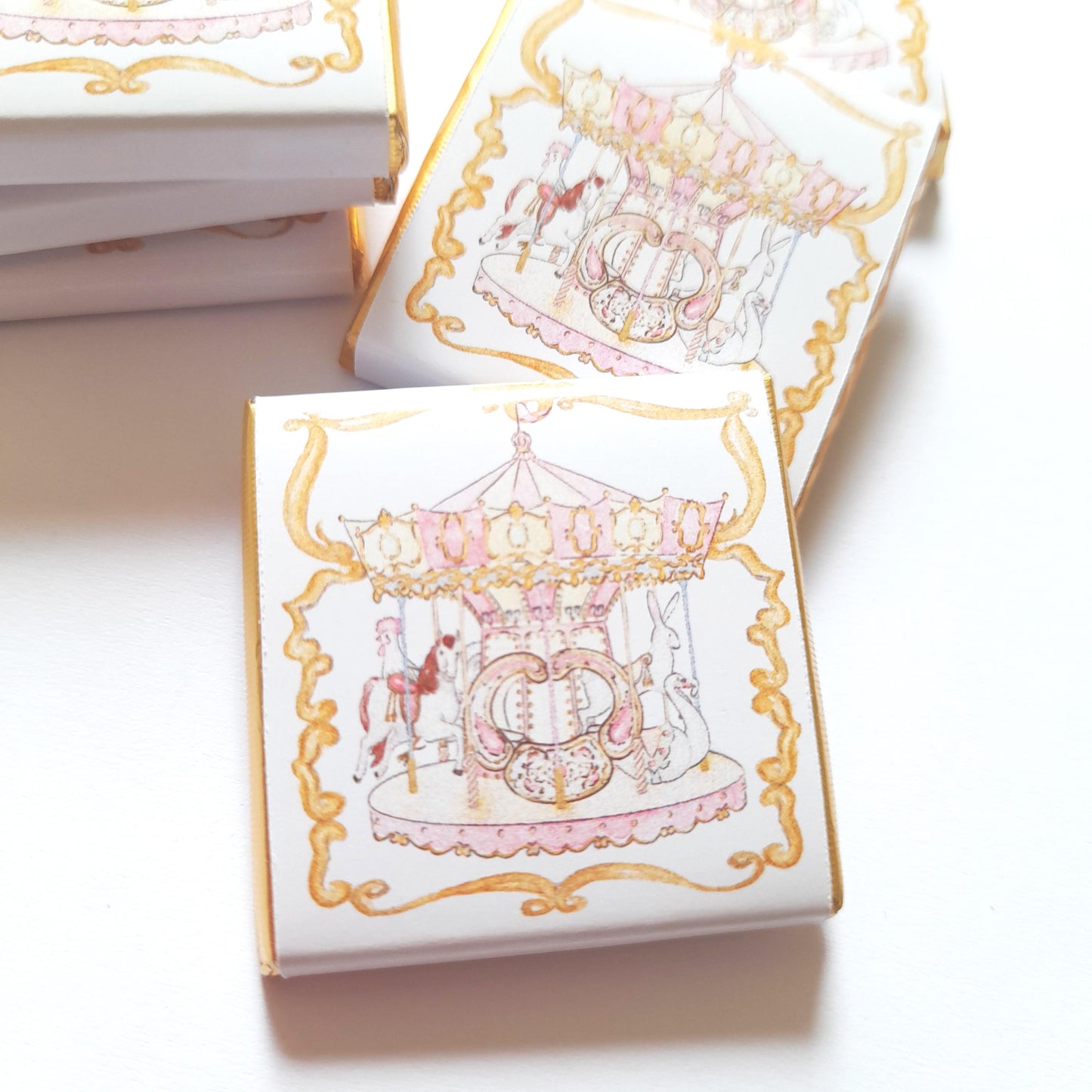 Personalised Pink Carousel Chocolate Favours – Girls Birthday Party Bag Fillers