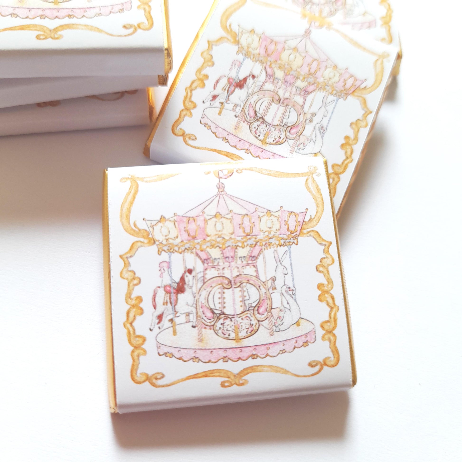Personalised Pink Carousel Chocolate Favours – Girls Birthday Party Bag Fillers