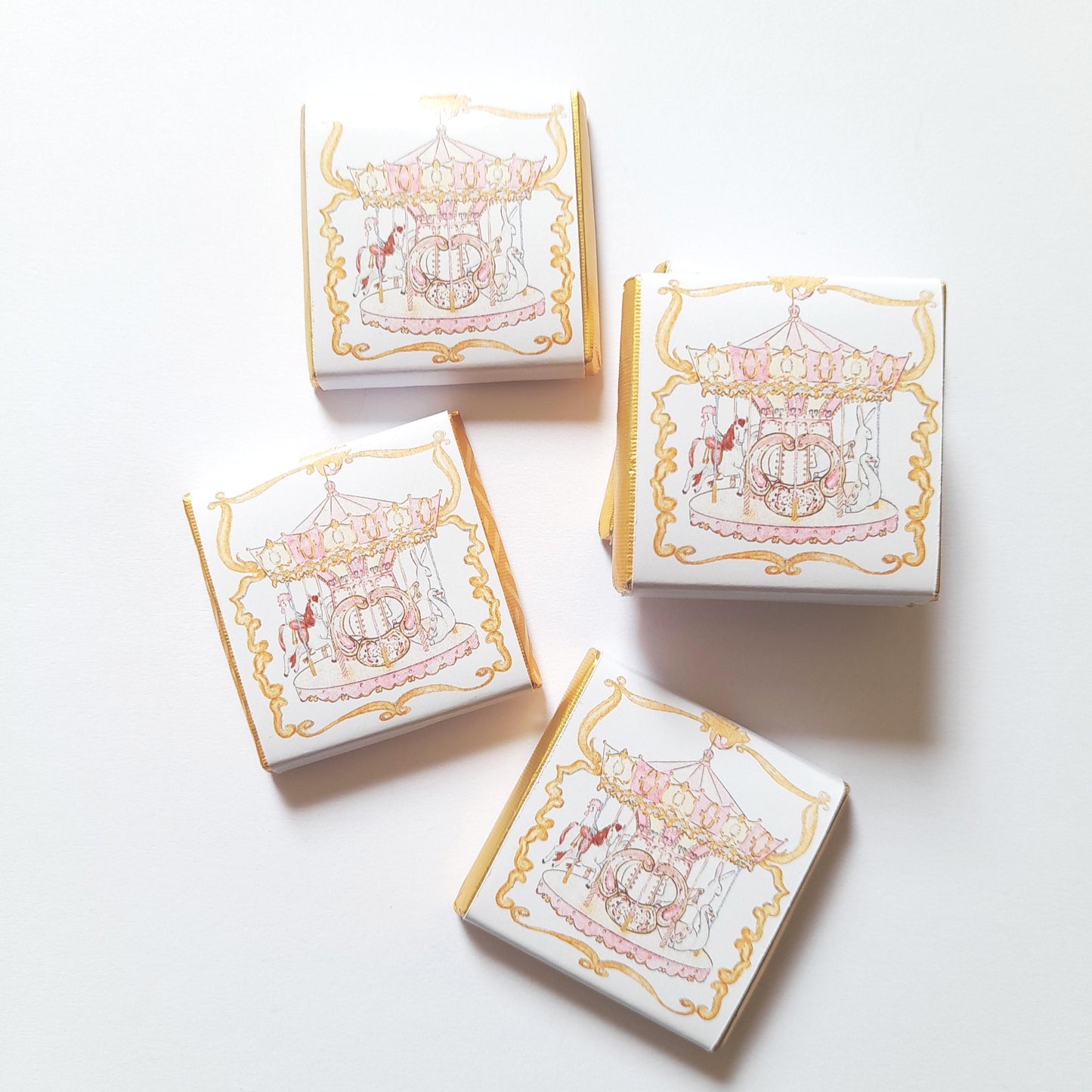 Personalised Pink Carousel Chocolate Favours – Girls Birthday Party Bag Fillers