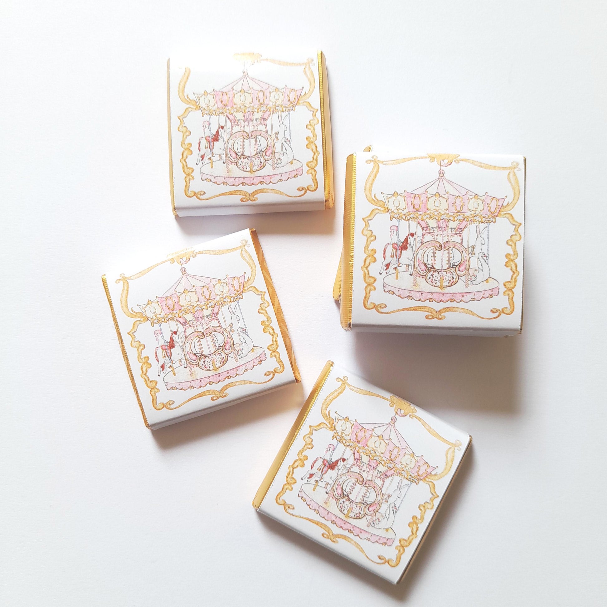 Personalised Pink Carousel Chocolate Favours – Girls Birthday Party Bag Fillers
