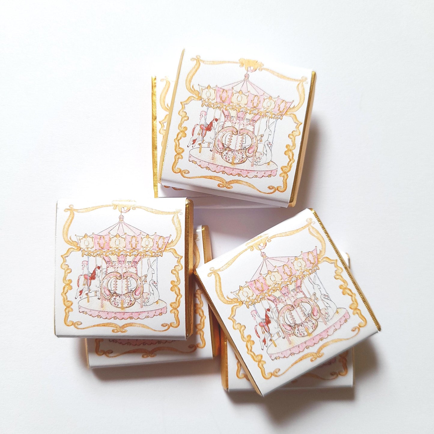 Personalised Pink Carousel Chocolate Favours – Girls Birthday Party Bag Fillers