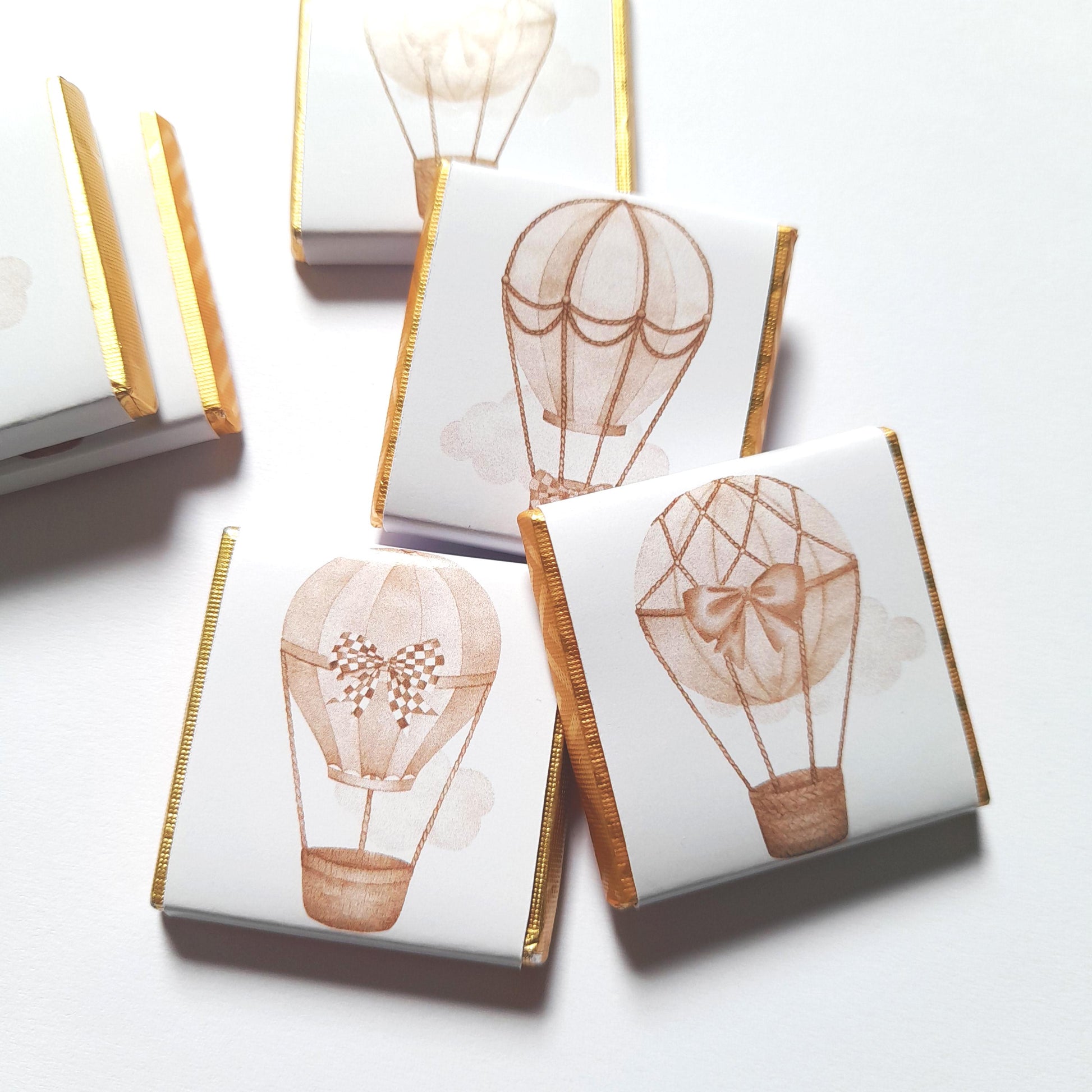 Personalised Hot Air Balloon Baby Shower Chocolates – Neutral Party Favours