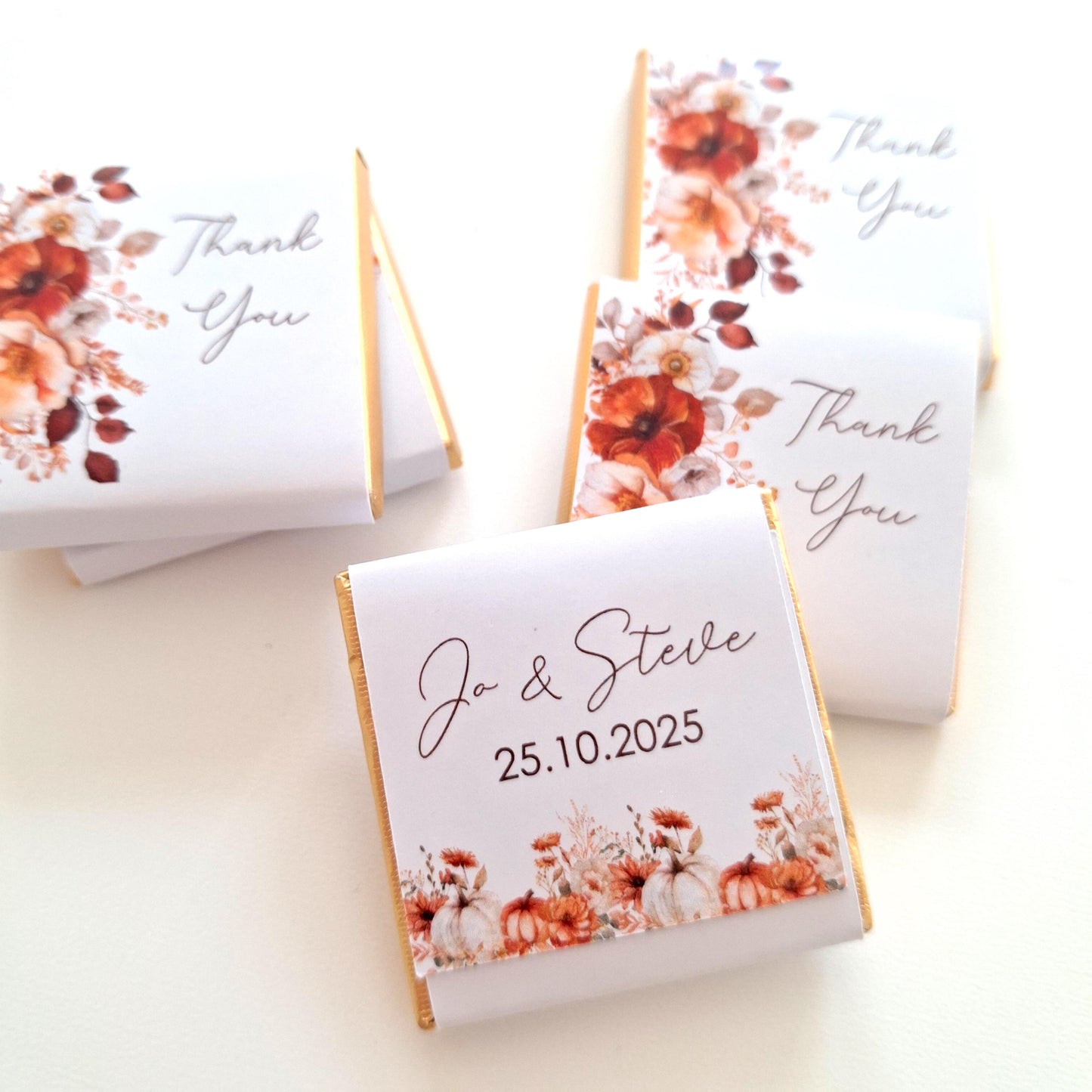 Personalised Rustic Wedding Favours - Autumn Chocolate Treats