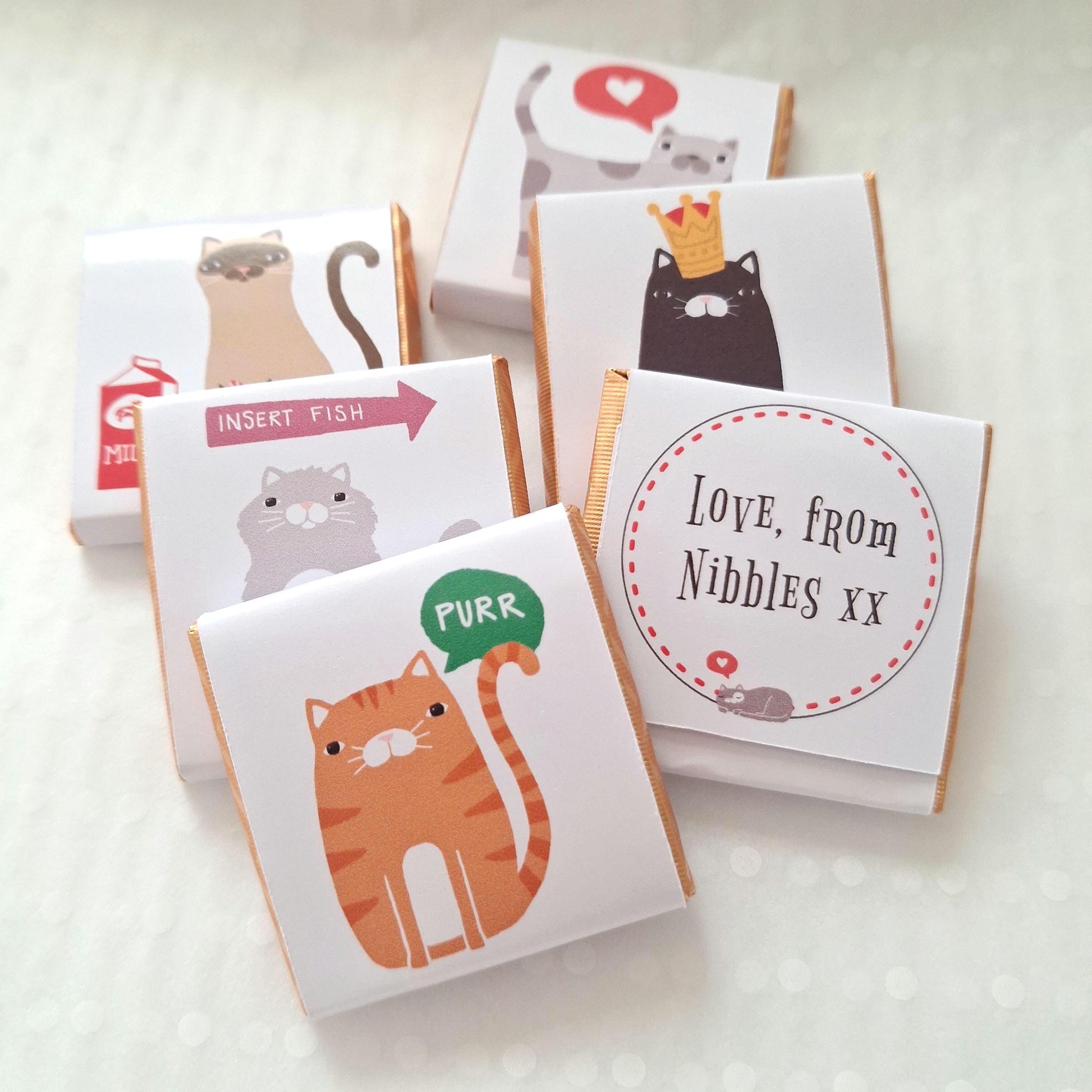 Personalised Cat Chocolate Favours – Kitten Theme Party Treats