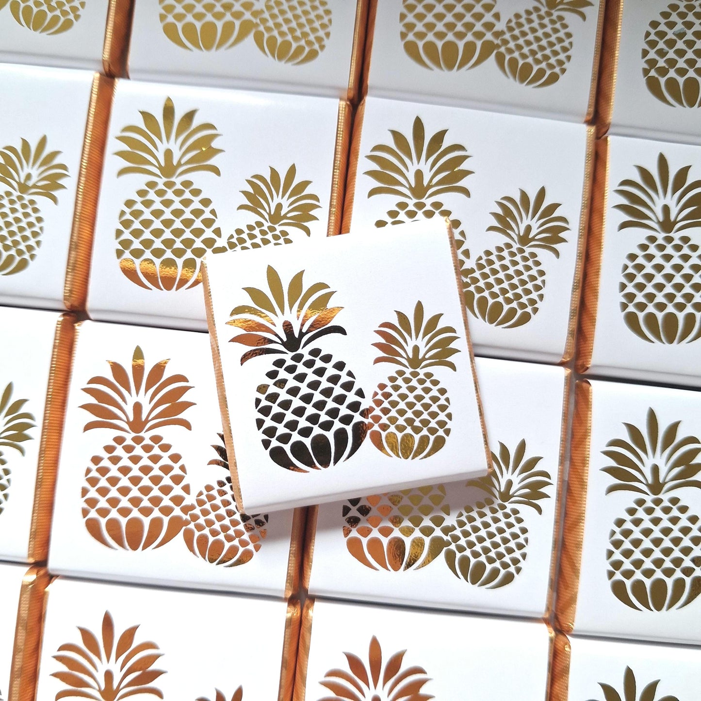 Personalised Golden Pineapple Chocolates – Tropical Wedding Favours, Luau Party Bag Filler