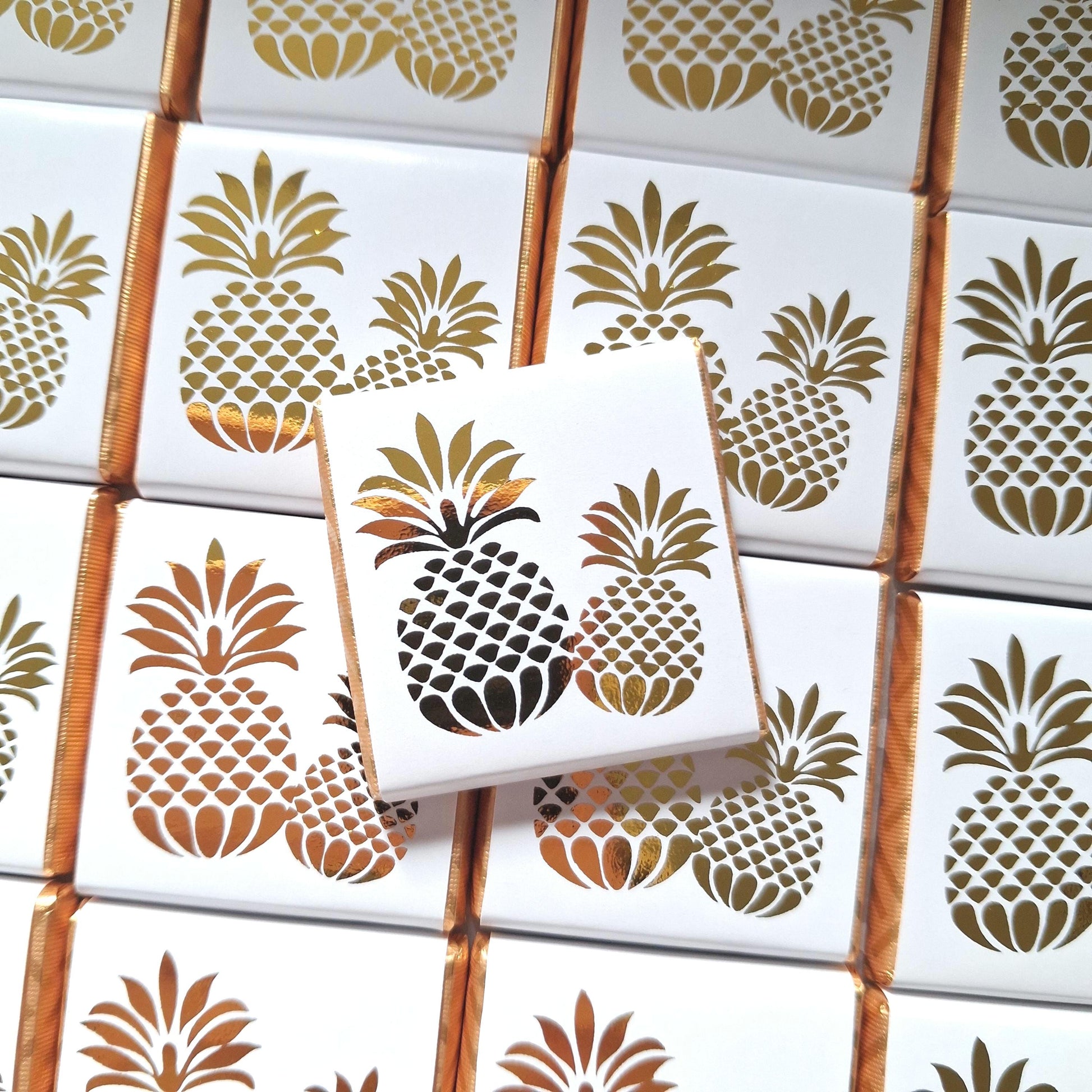 Personalised Golden Pineapple Chocolates – Tropical Wedding Favours, Luau Party Bag Filler