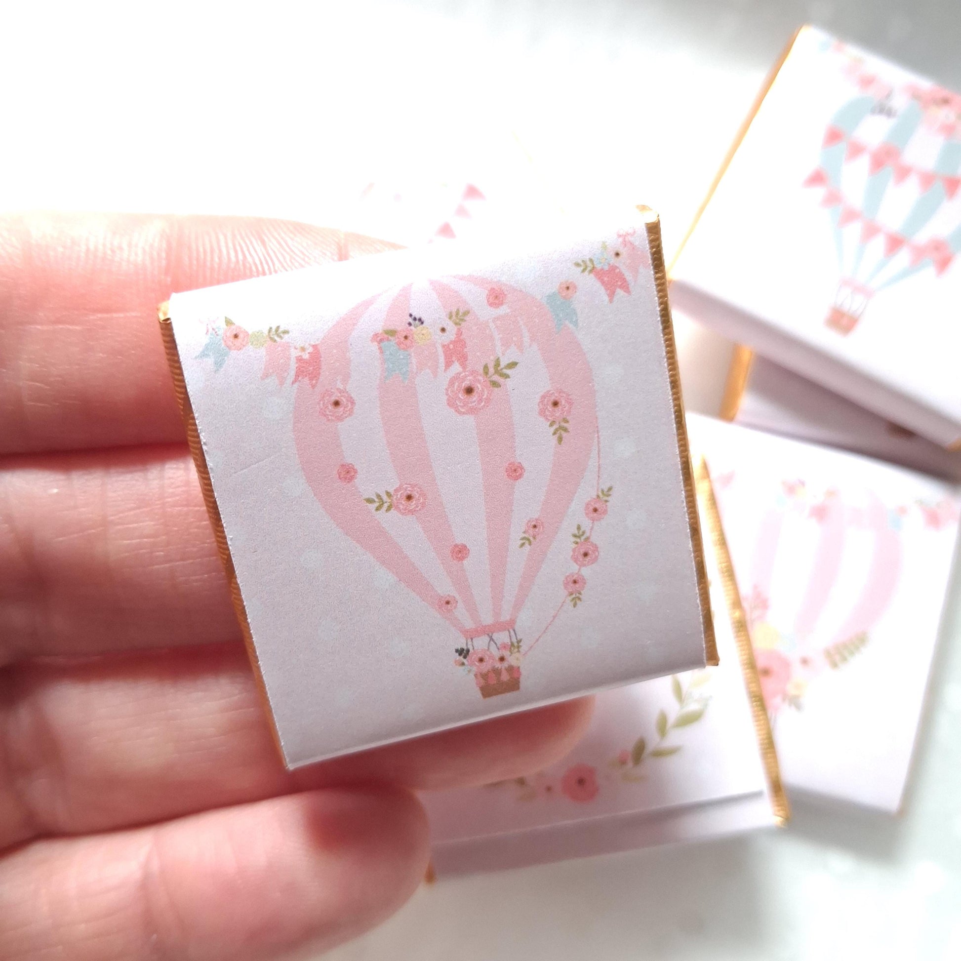 Personalised Hot Air Balloon Chocolates – Baby Shower Guest Favours, Adventure Awaits Treats