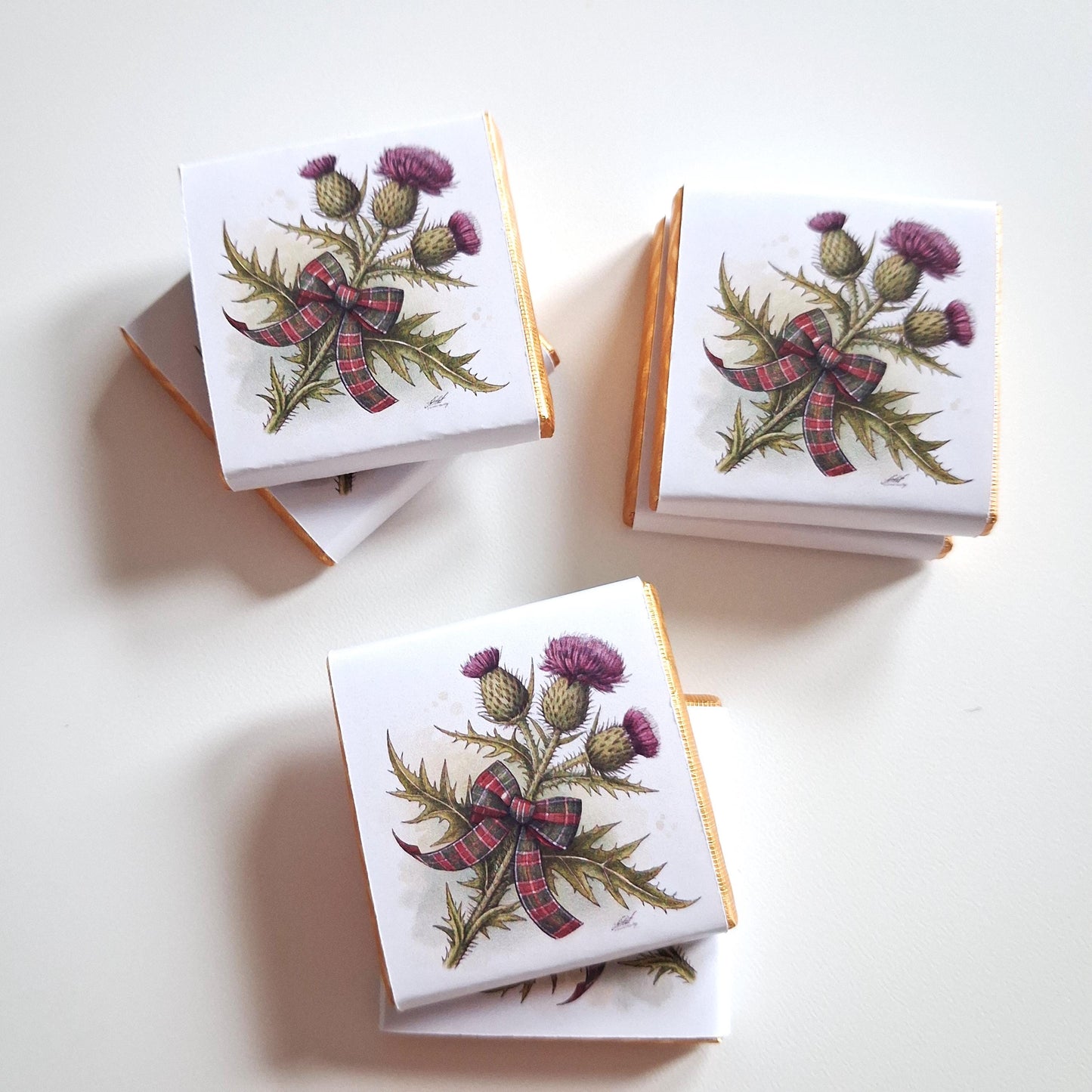 Personalised Scottish Thistle Favours - Scottish Wedding Chocolate - Highland Theme Party Bag Fillers - Burns Night Table Decor