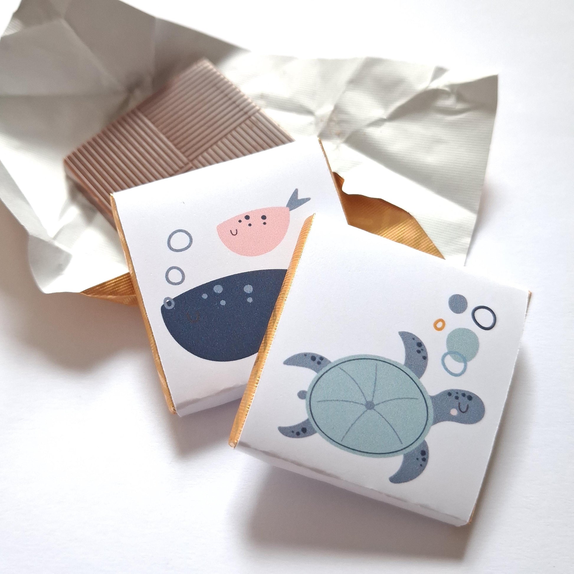 Personalised Ocean Life Party Favours - Under the Sea Birthday Chocolate Treats - Marine Theme Party Bags