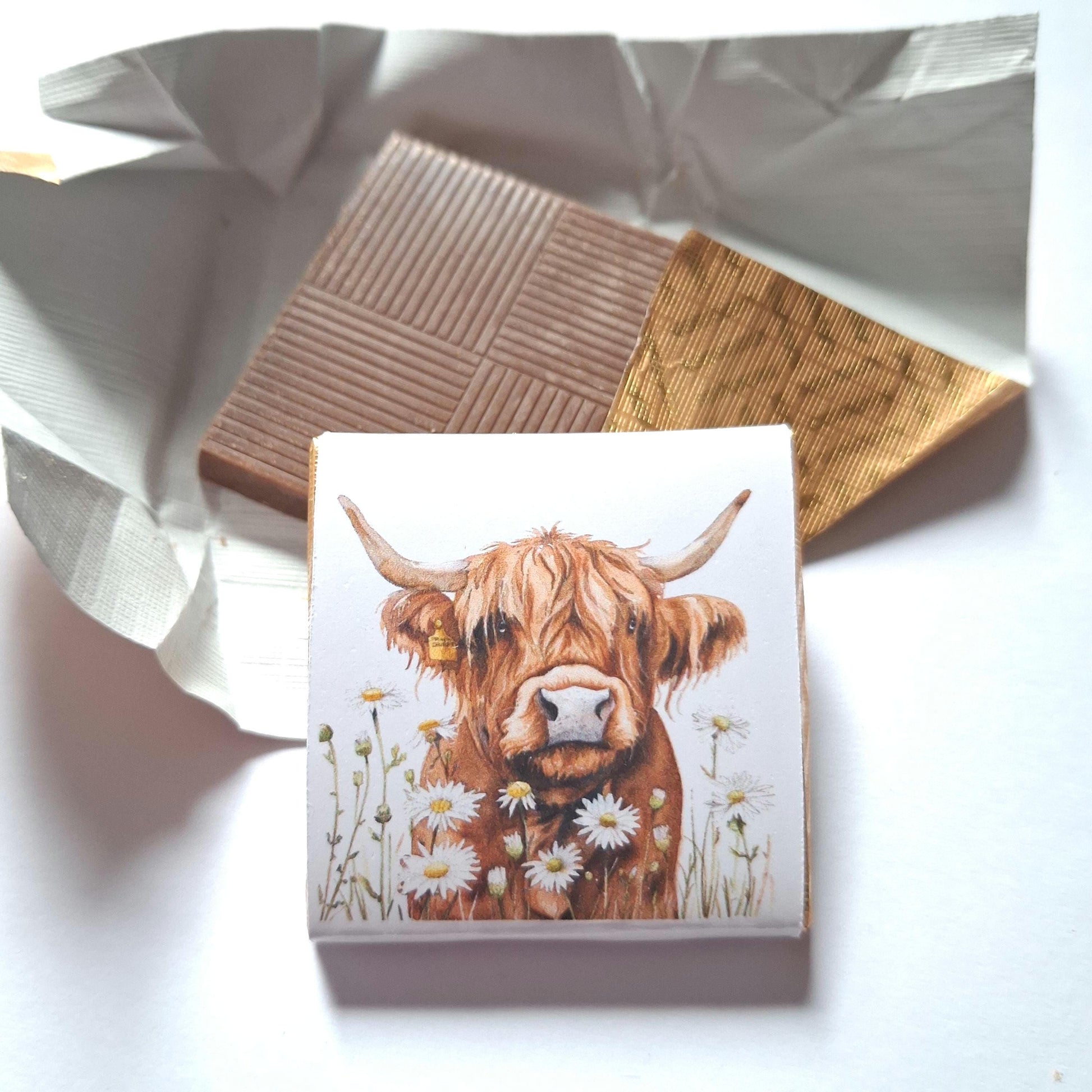 Personalised Highland Cow Wedding Favours - Scottish Coo Chocolate Treats - Custom Birthday Party Favours