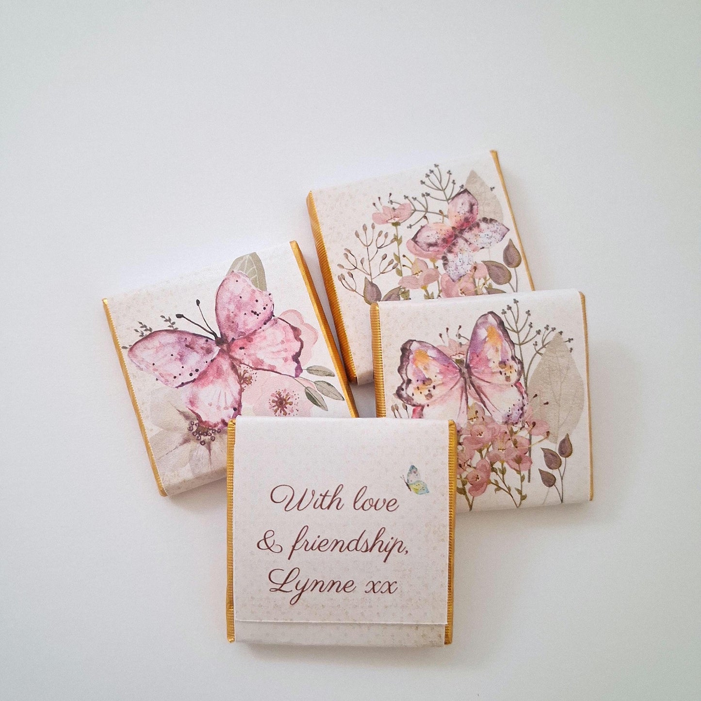 Personalised Butterfly Birthday Favours - Pink Garden Theme Party Bag Fillers - Butterfly Baby Shower Treats