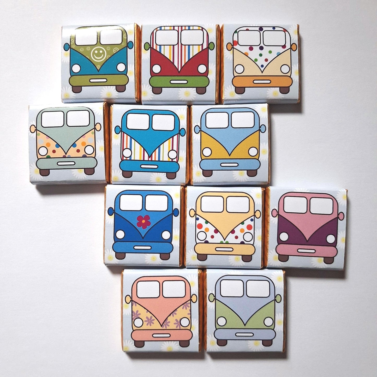Personalised Camper Van Party Favours, Wedding Treats, Camping Birthday Chocolates, Customised Guest Gifts