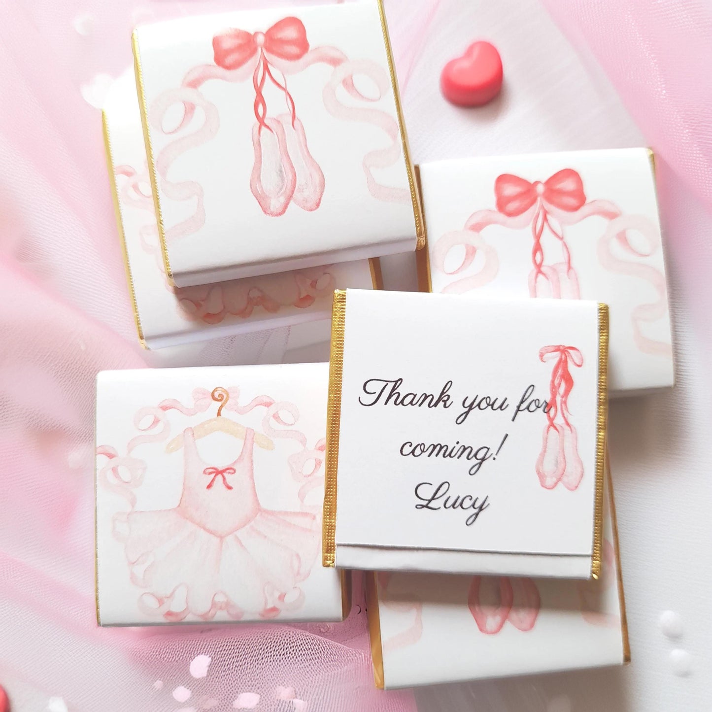 Personalised Ballerina Chocolate Favours - Ballet Party Bag Fillers - Pink Dance Theme Birthday Treats