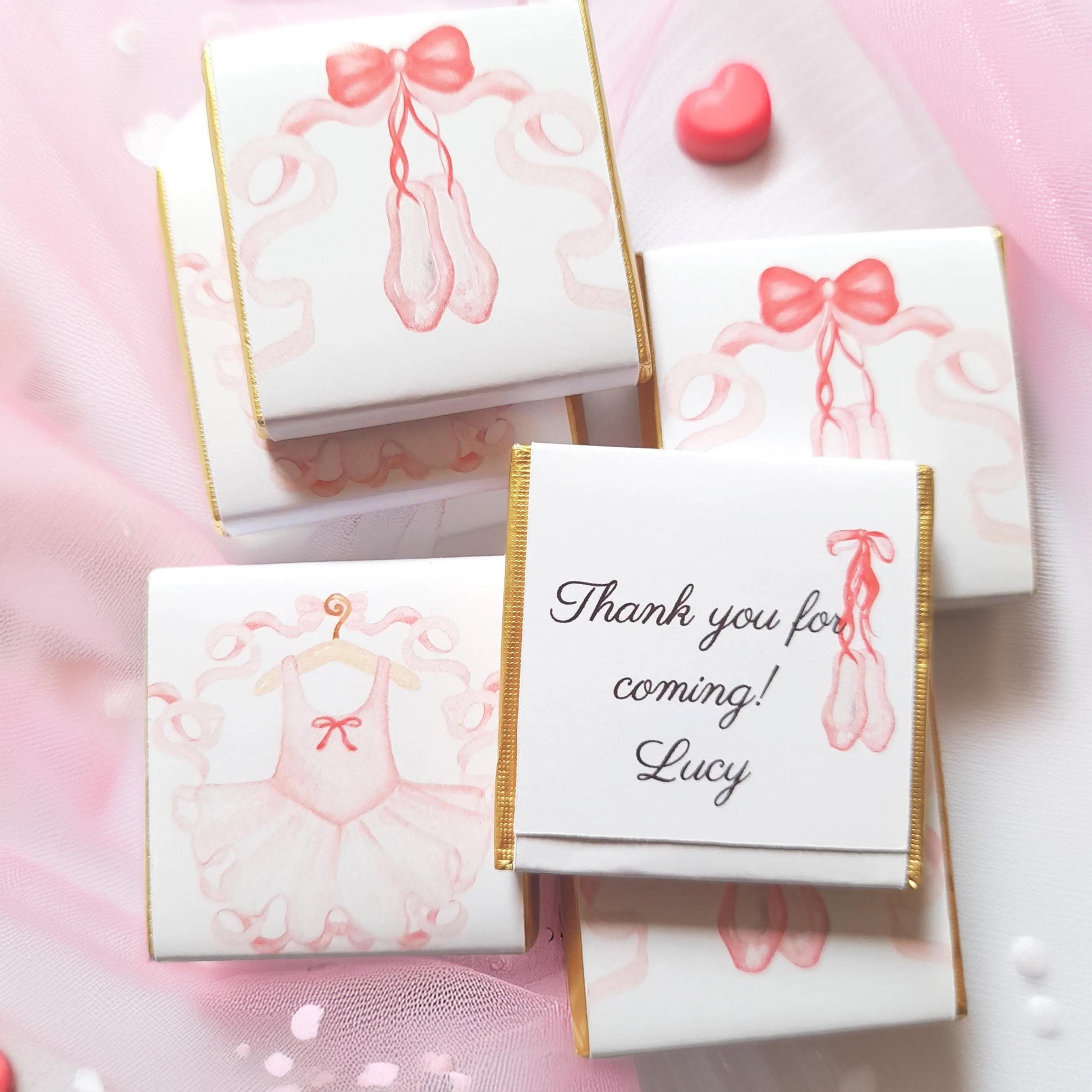 Personalised Ballerina Chocolate Favours - Ballet Party Bag Fillers - Pink Dance Theme Birthday Treats