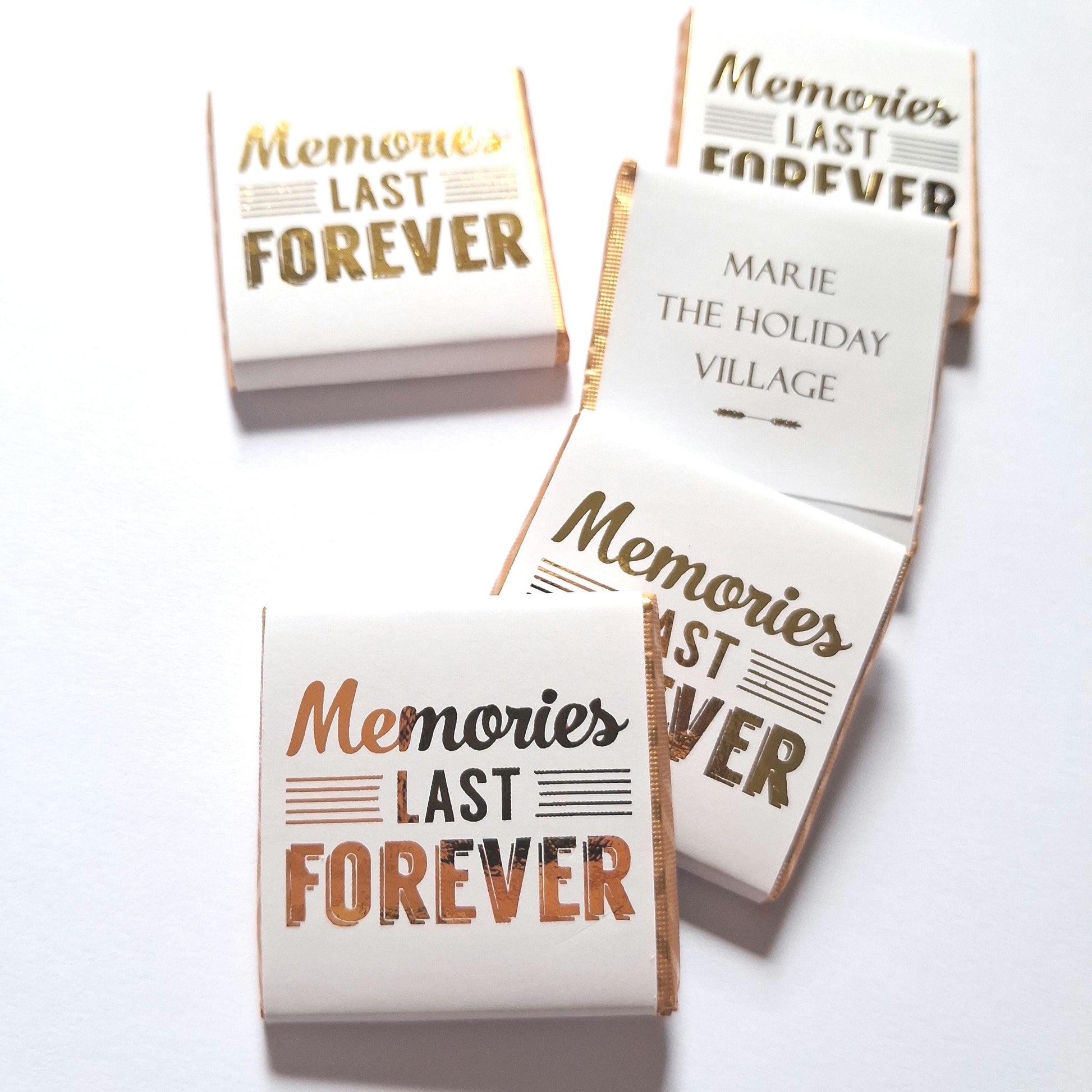 Personalised Gold Foil Wedding Chocolates – Anniversary Guest Favours, Celebration Treats