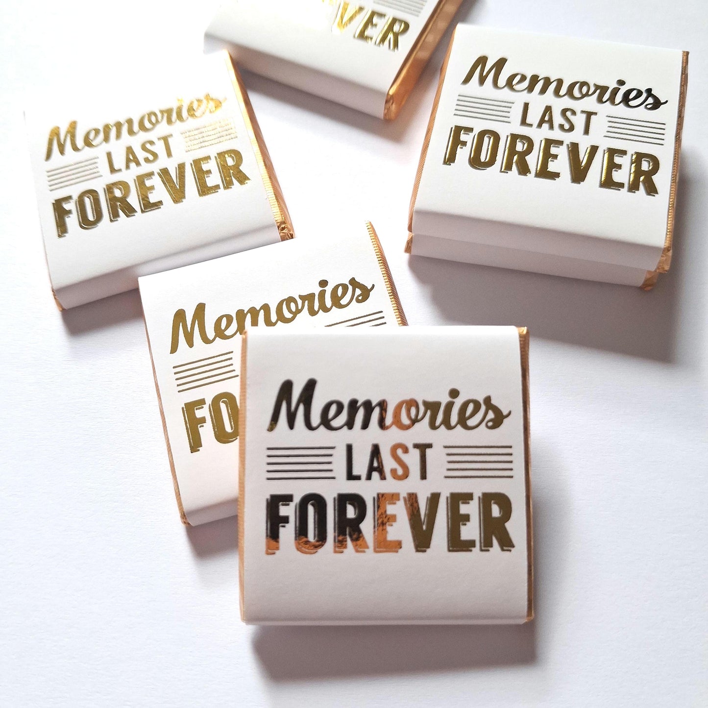 Personalised Gold Foil Wedding Chocolates – Anniversary Guest Favours, Celebration Treats