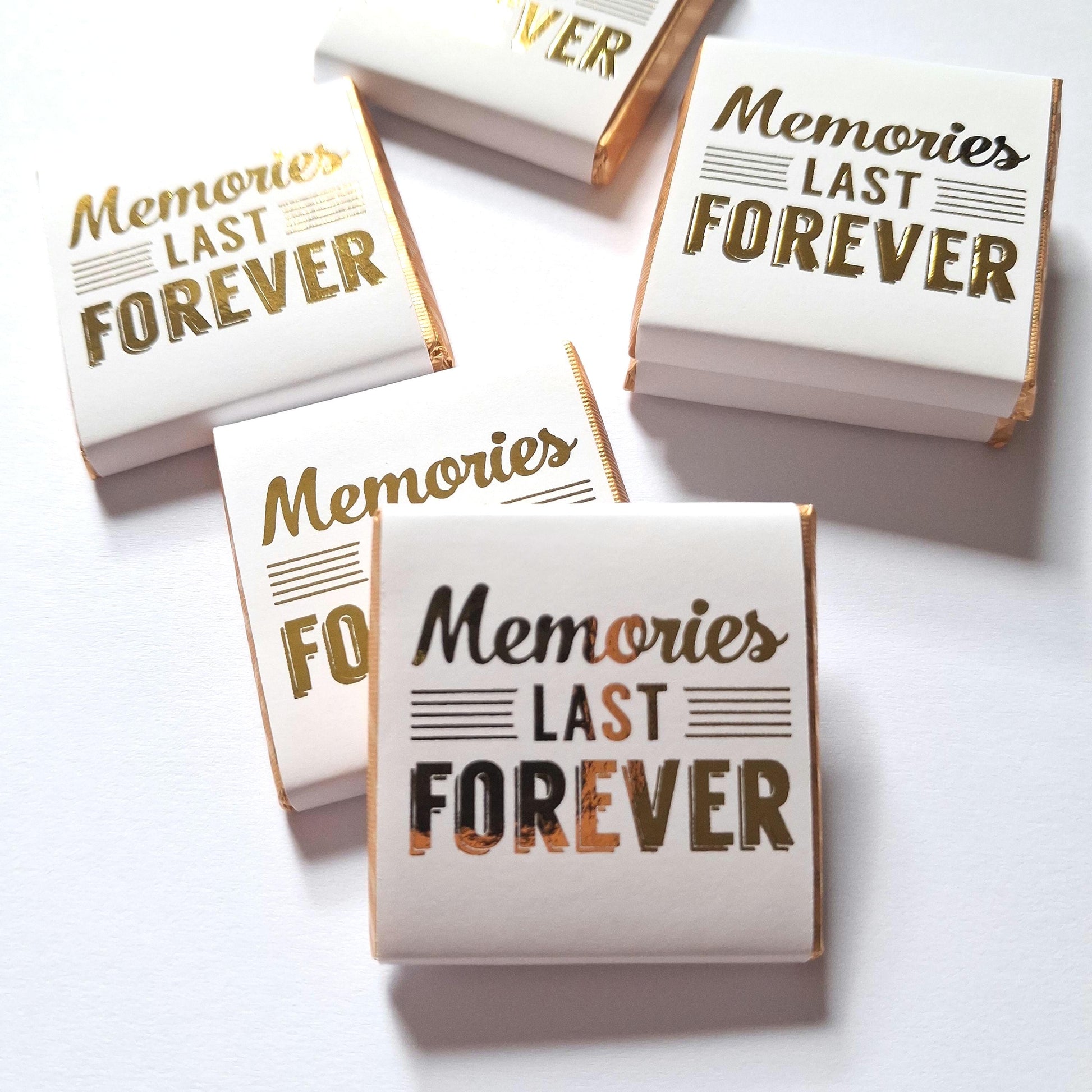 Personalised Gold Foil Wedding Chocolates – Anniversary Guest Favours, Celebration Treats