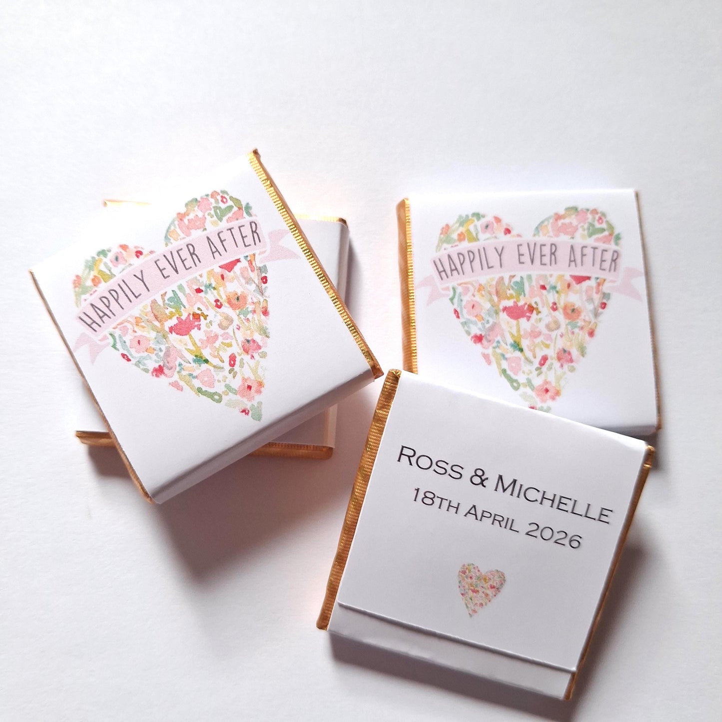 Personalised Wedding Chocolate Favours - Happily Ever After Treats - Custom Table Decor