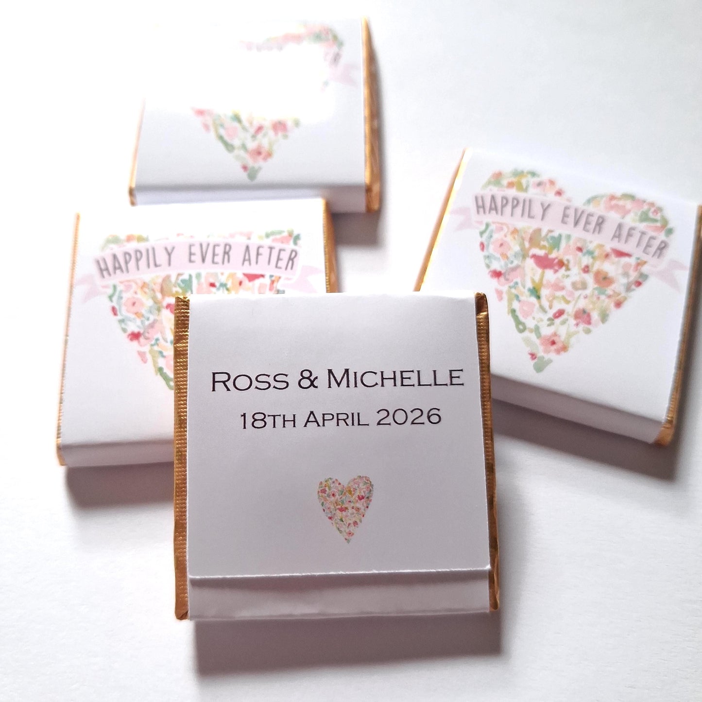 Personalised Wedding Chocolate Favours - Happily Ever After Treats - Custom Table Decor