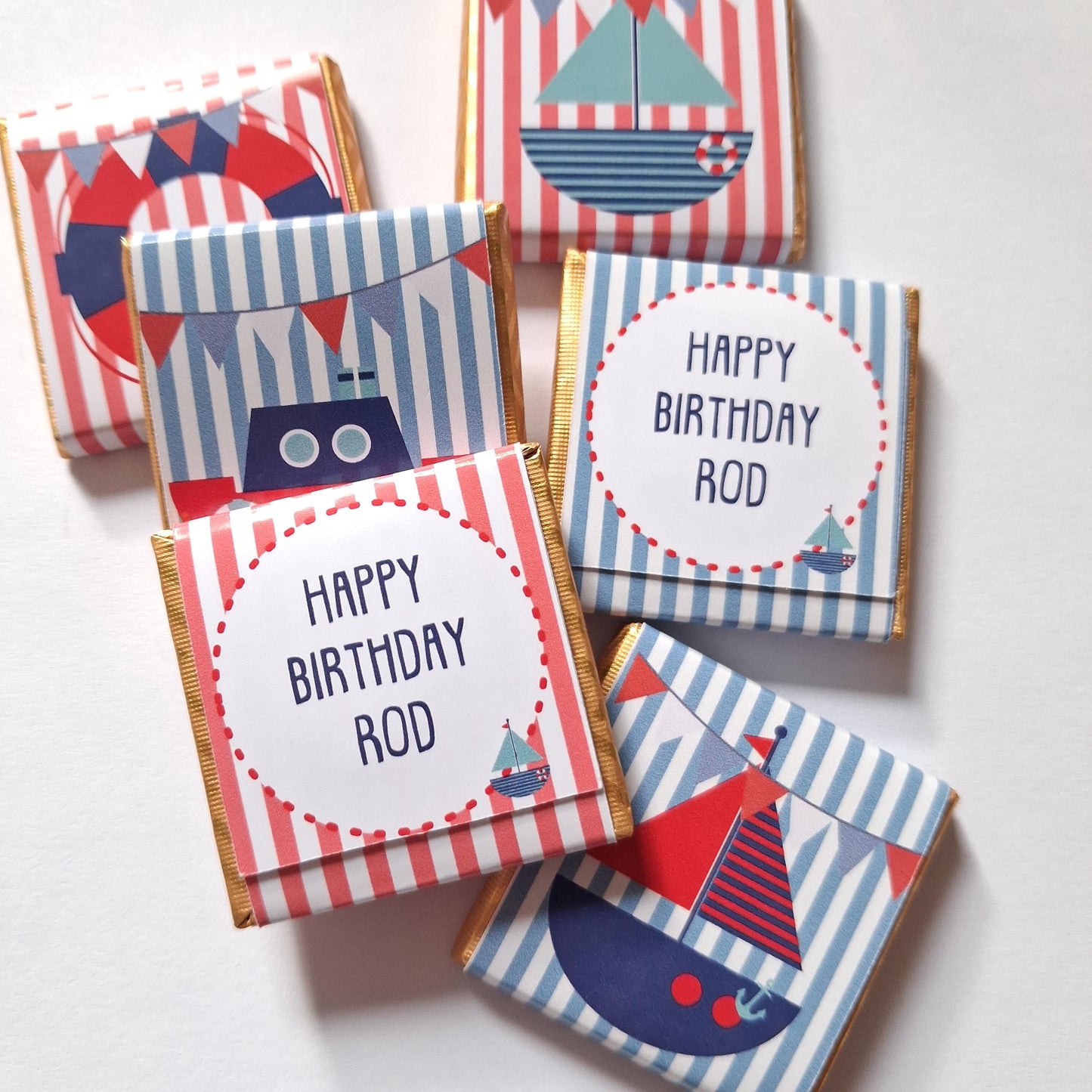 Nautical Chocolate Party Favors, Sailor Theme Custom Guest Gifts, Birthday Wedding Hen Party