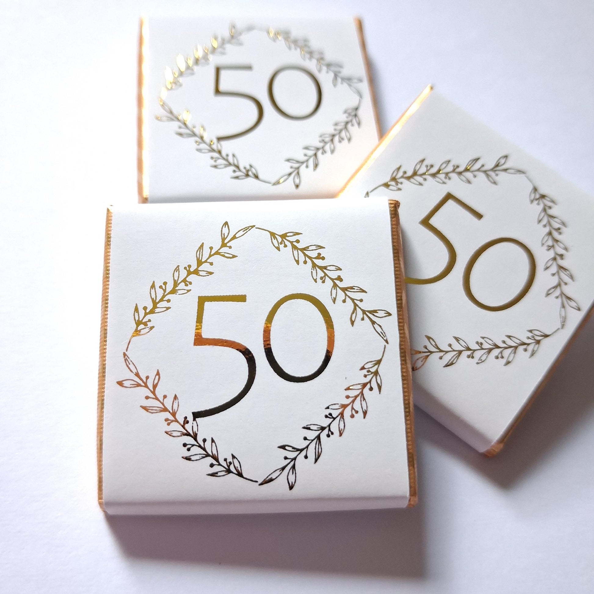 Personalised Milestone Birthday Chocolate Favours - 18th 21st 30th 40th 50th 60th Birthday Table Decor - Gold Foil Anniversary Treats