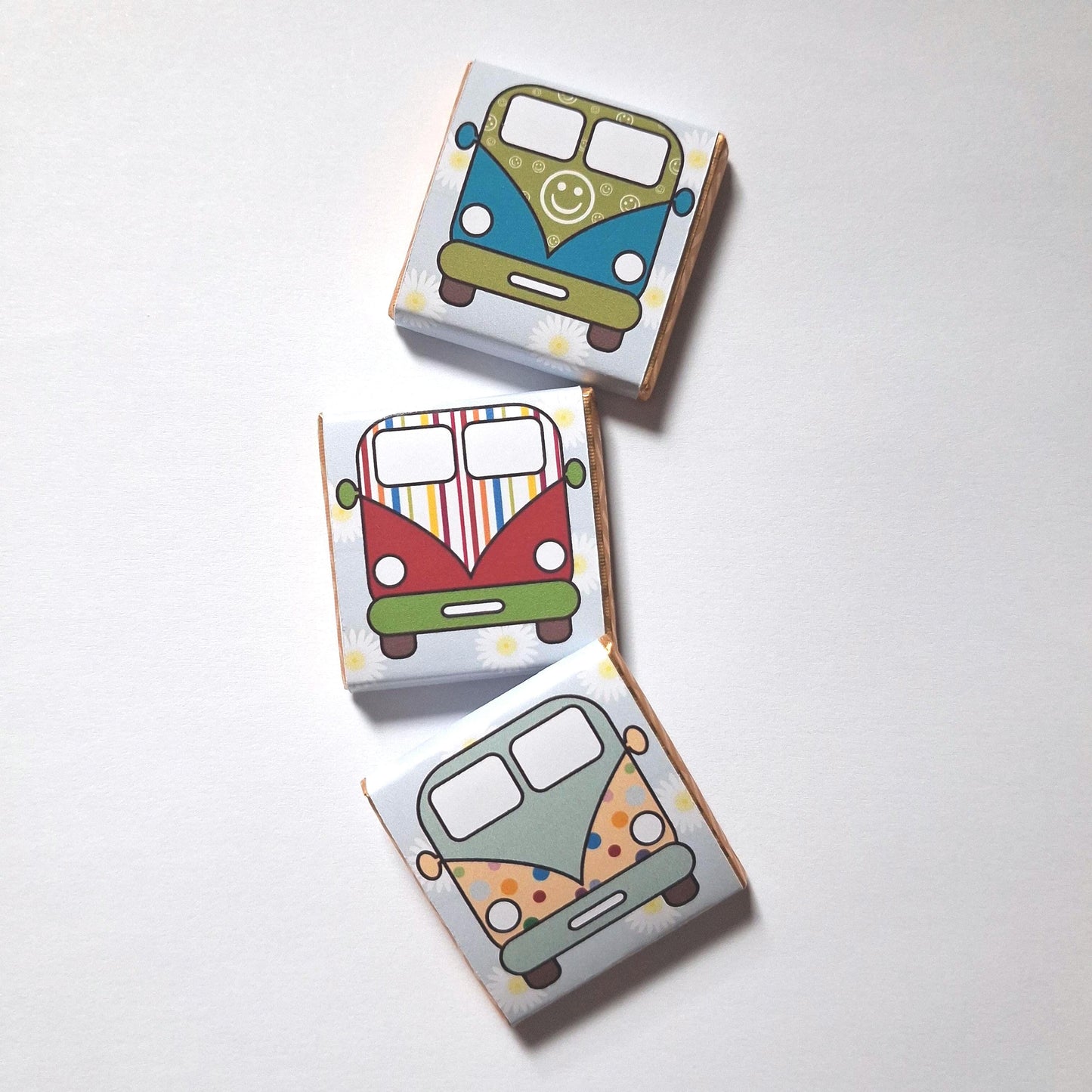 Personalised Camper Van Party Favours, Wedding Treats, Camping Birthday Chocolates, Customised Guest Gifts