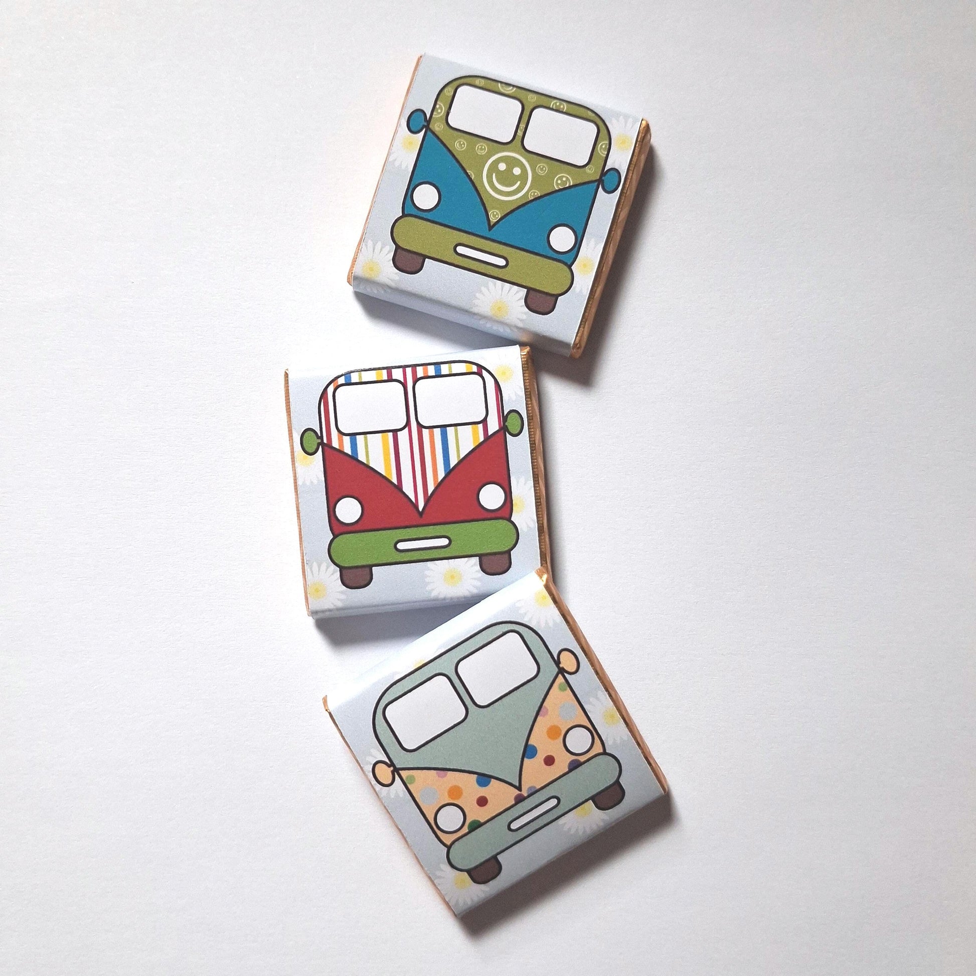 Personalised Camper Van Party Favours, Wedding Treats, Camping Birthday Chocolates, Customised Guest Gifts