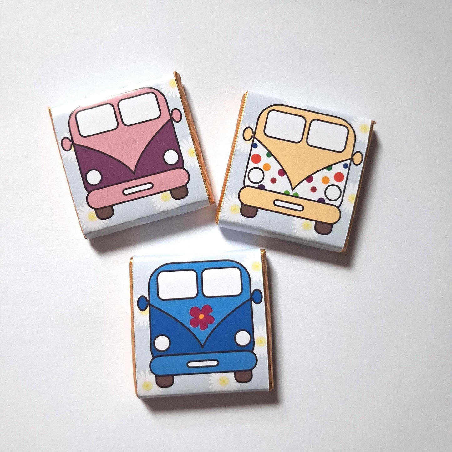 Personalised Camper Van Party Favours, Wedding Treats, Camping Birthday Chocolates, Customised Guest Gifts