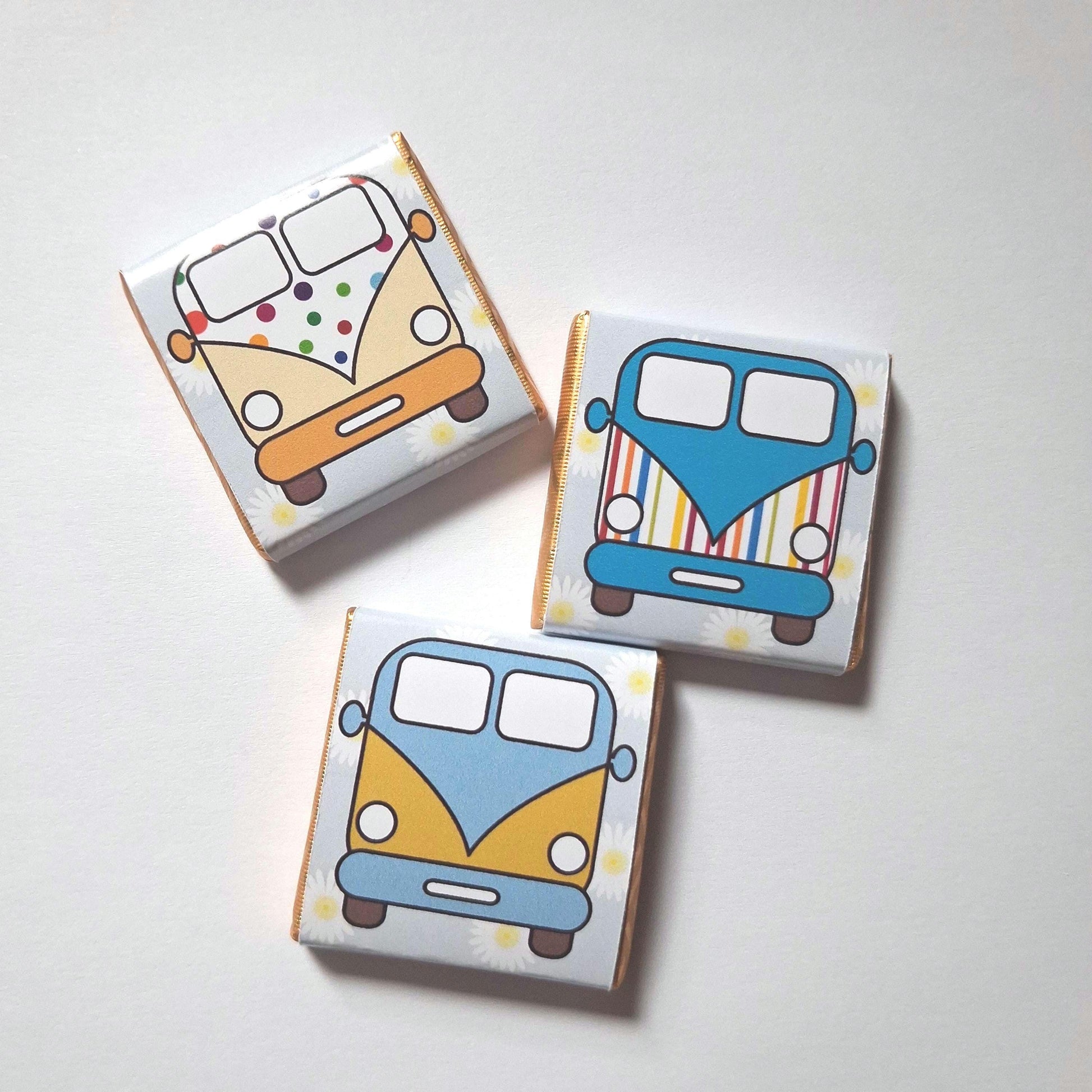 Personalised Camper Van Party Favours, Wedding Treats, Camping Birthday Chocolates, Customised Guest Gifts