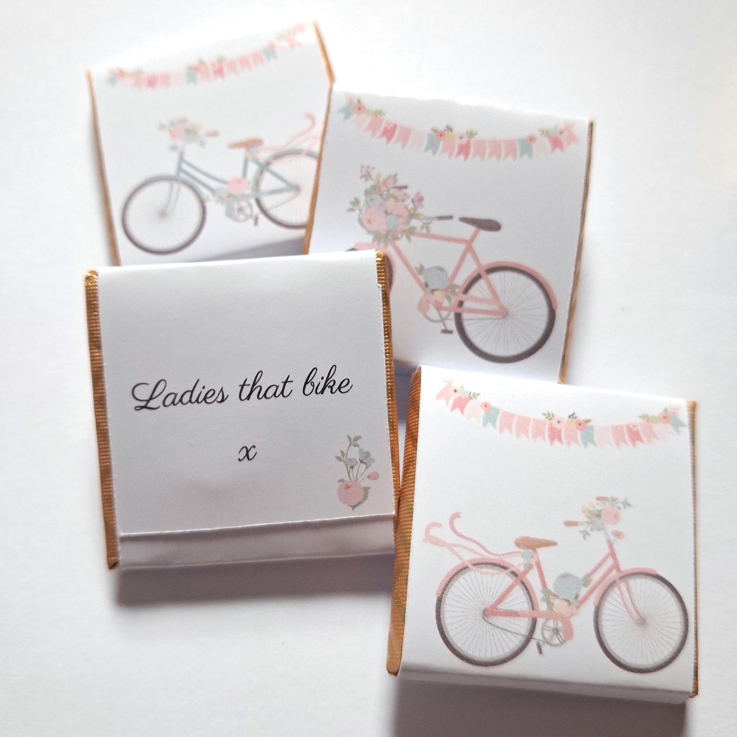 Personalised Floral Bicycle Chocolates – Spring Garden Party Favours