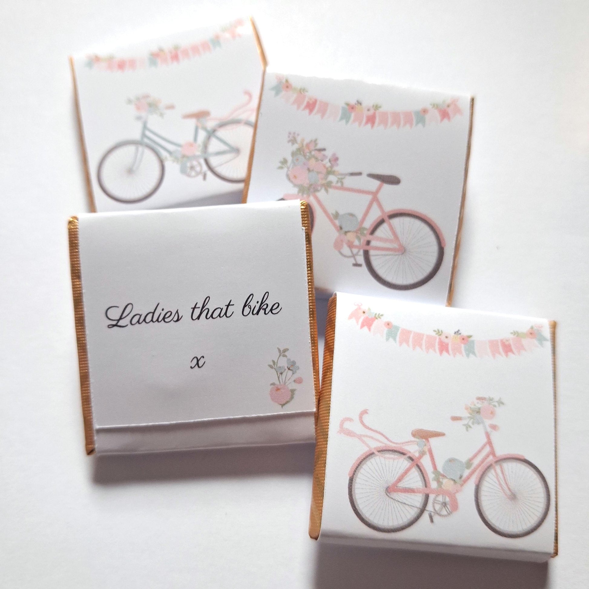 Personalised Floral Bicycle Chocolates – Spring Garden Party Favours
