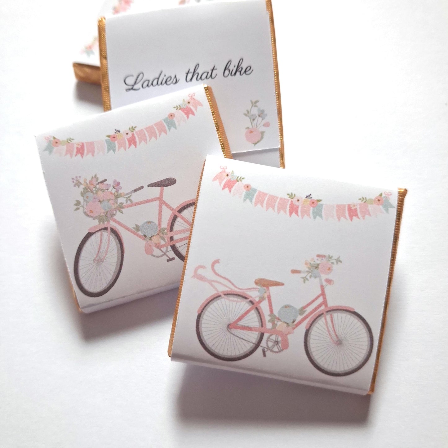 Personalised Floral Bicycle Chocolates – Spring Garden Party Favours