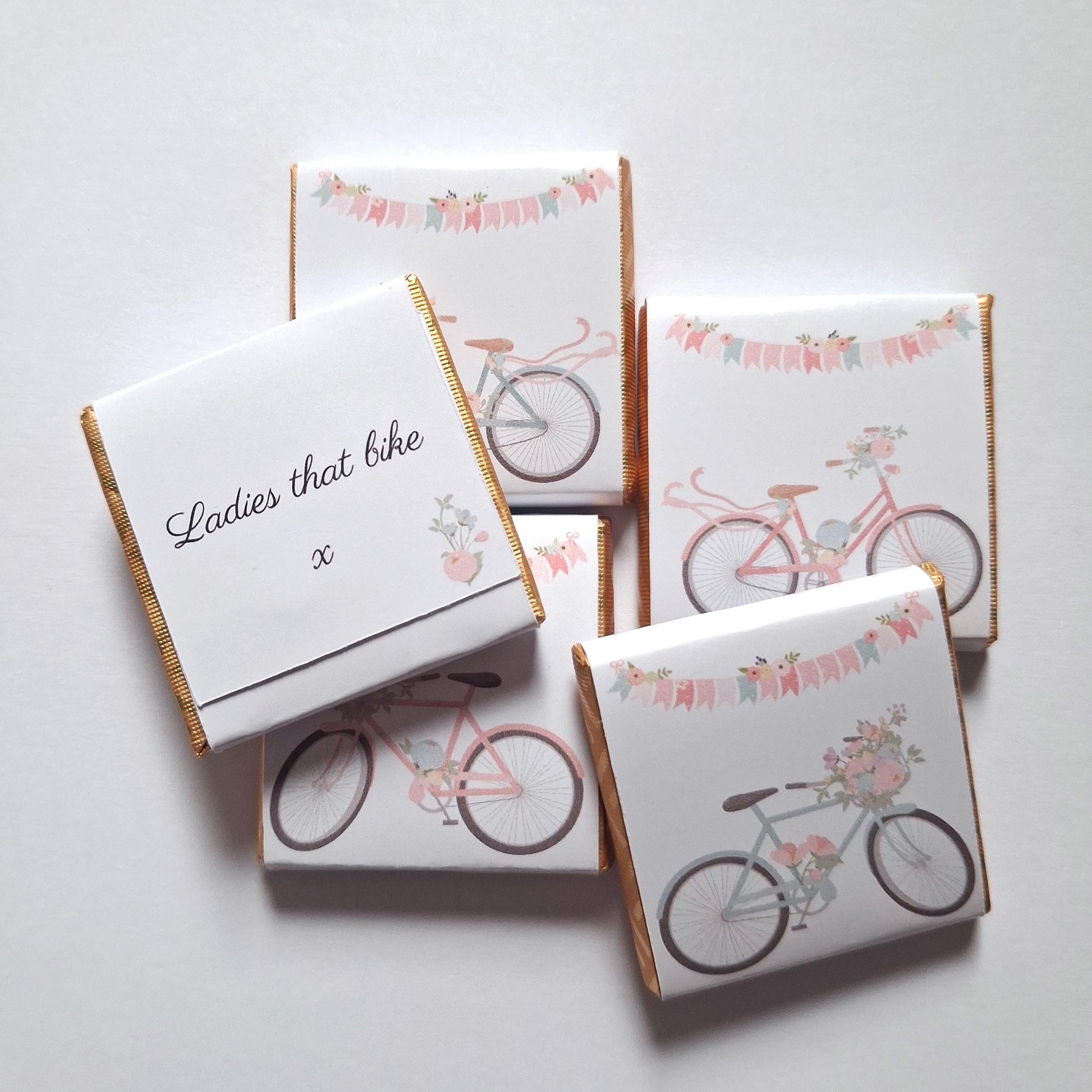 Personalised Floral Bicycle Chocolates – Spring Garden Party Favours