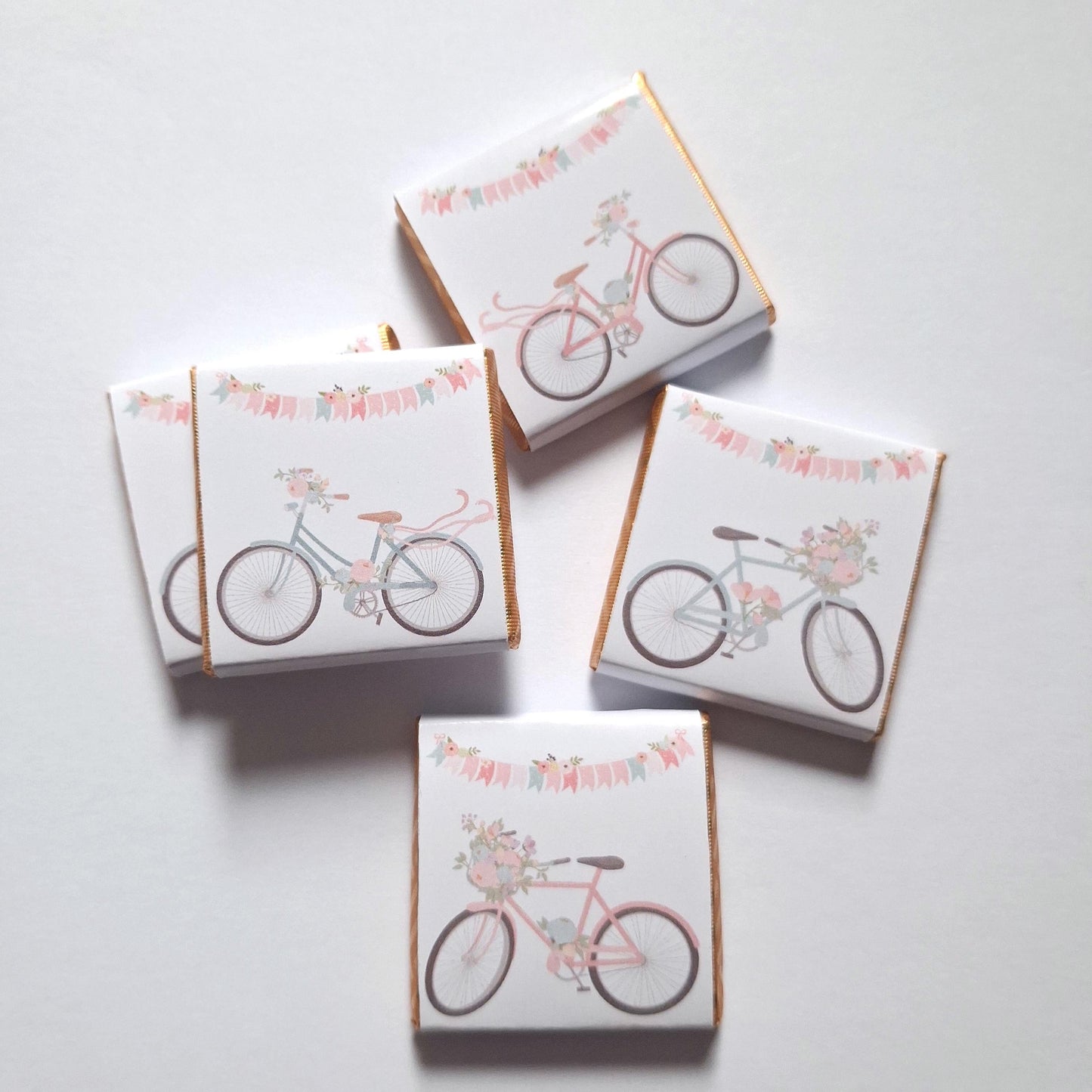 Personalised Floral Bicycle Chocolates – Spring Garden Party Favours