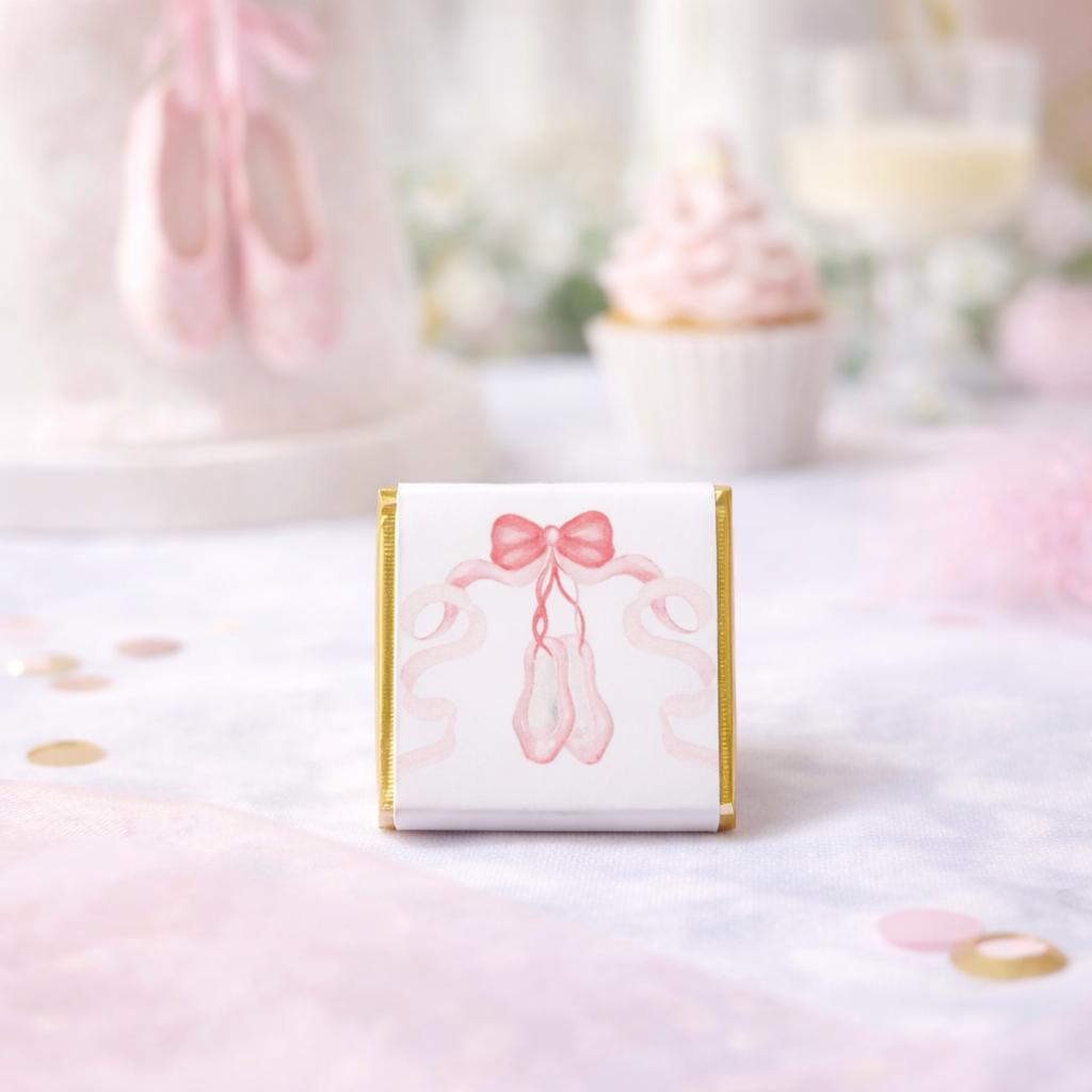 Personalised Ballerina Chocolate Favours - Ballet Party Bag Fillers - Pink Dance Theme Birthday Treats