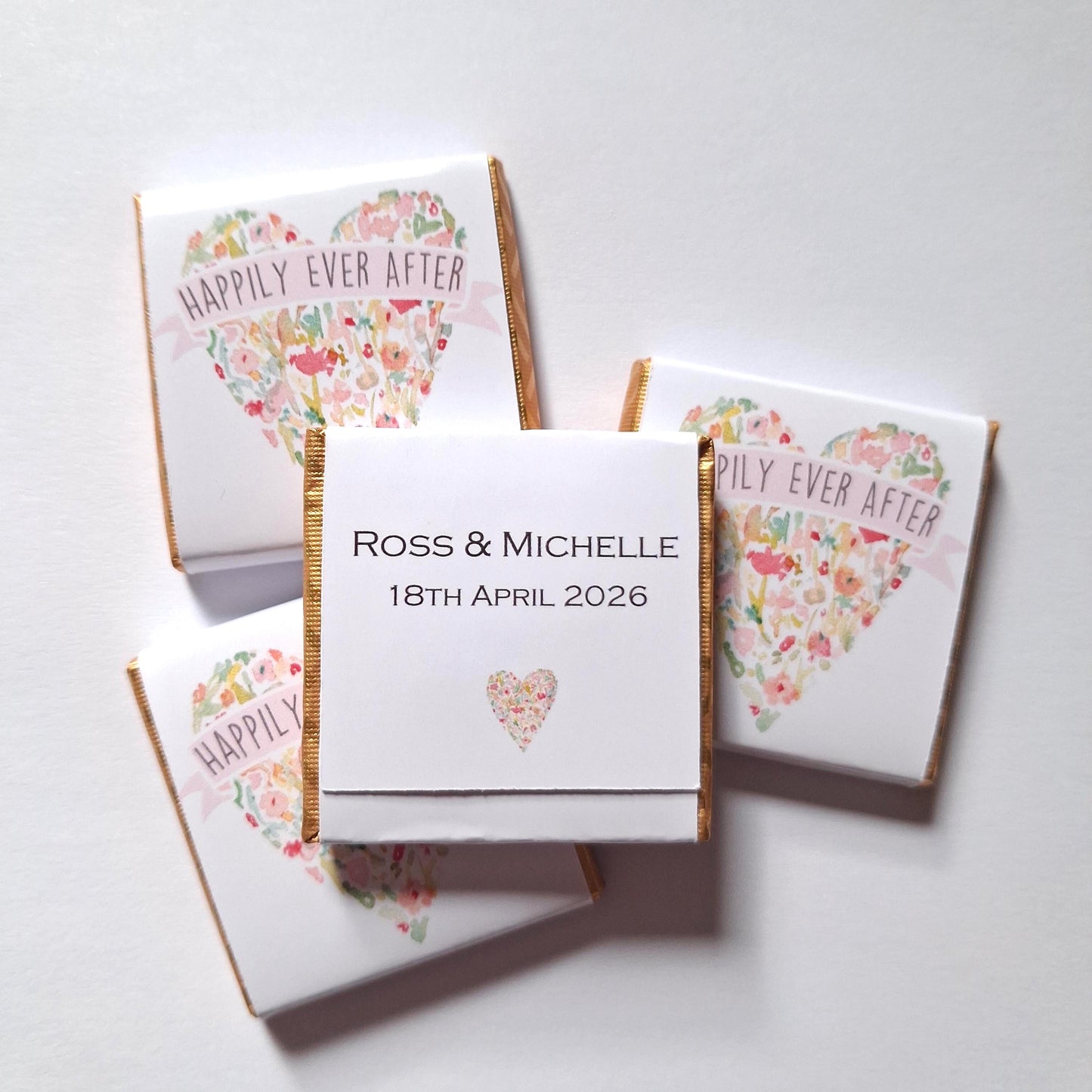 Personalised Wedding Chocolate Favours - Happily Ever After Treats - Custom Table Decor