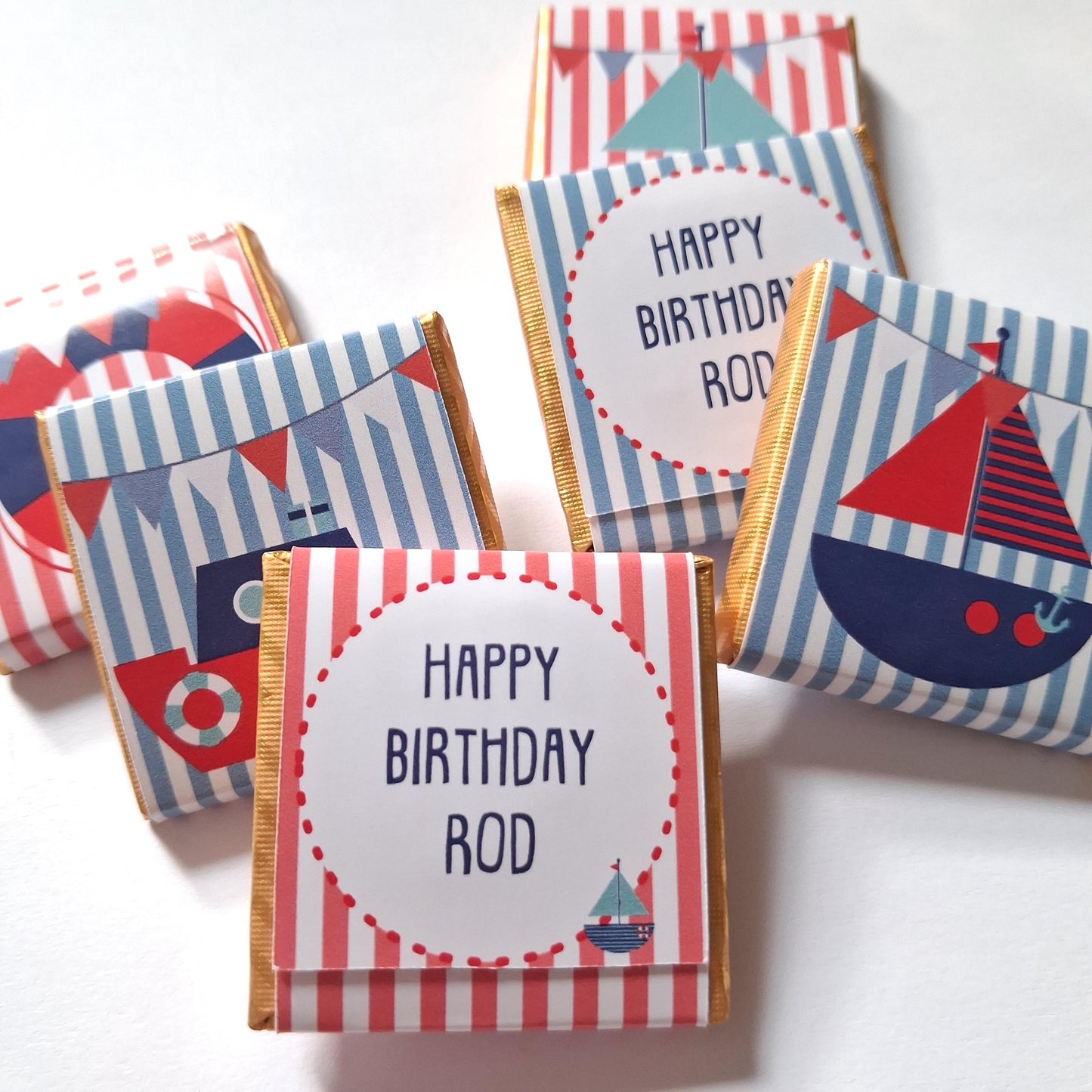 Nautical Chocolate Party Favors, Sailor Theme Custom Guest Gifts, Birthday Wedding Hen Party