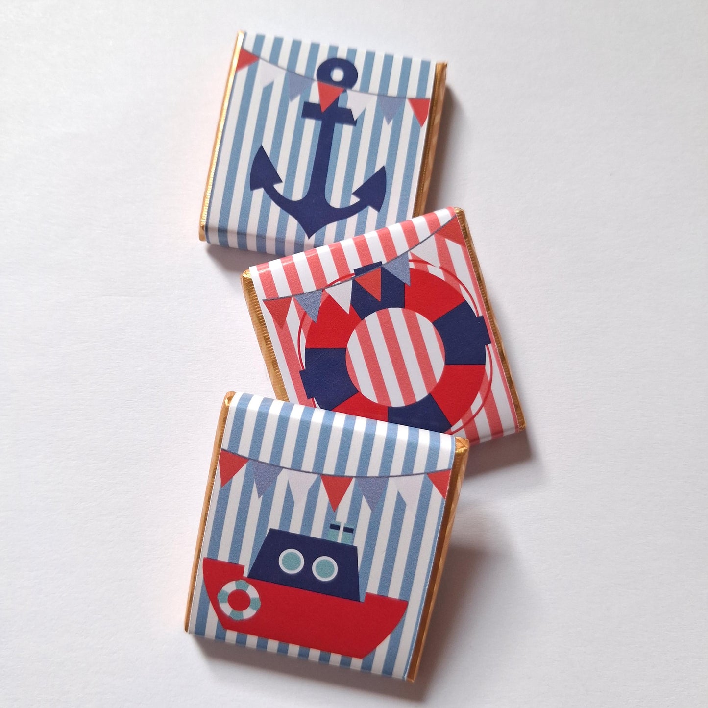 Nautical Chocolate Party Favors, Sailor Theme Custom Guest Gifts, Birthday Wedding Hen Party