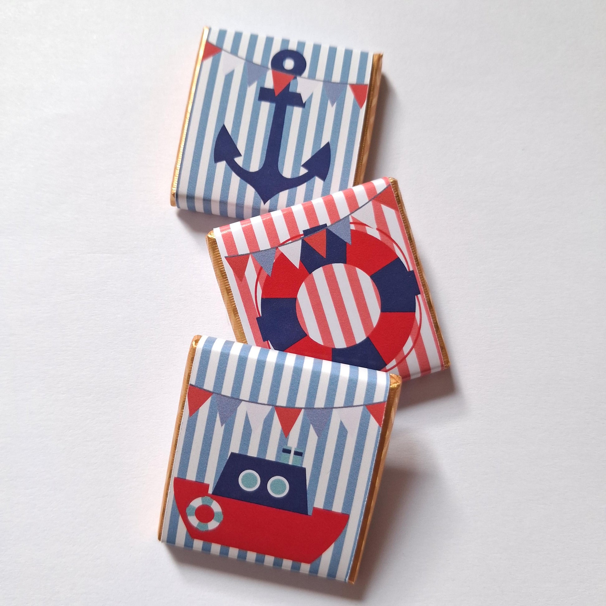Nautical Chocolate Party Favors, Sailor Theme Custom Guest Gifts, Birthday Wedding Hen Party