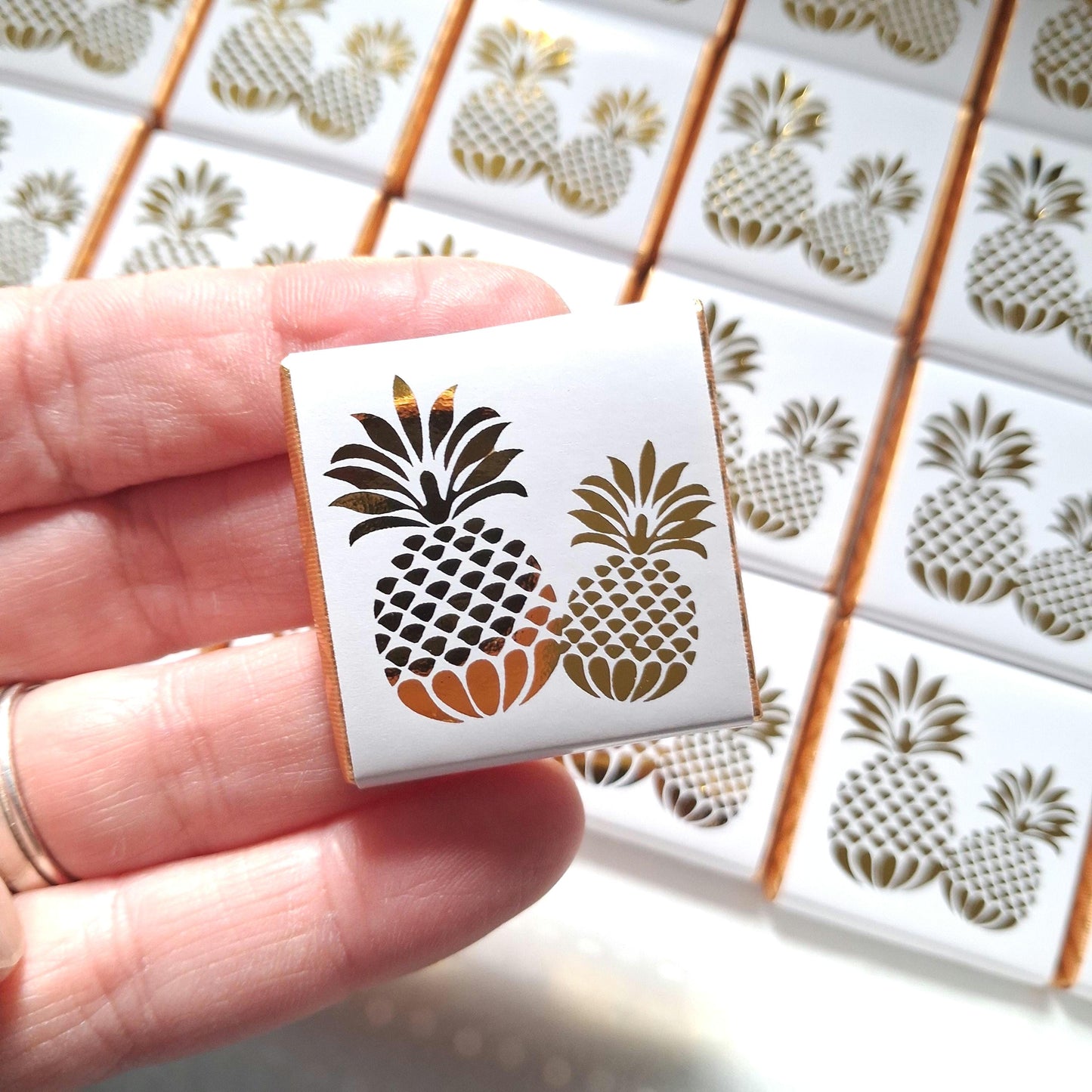 Personalised Golden Pineapple Chocolates – Tropical Wedding Favours, Luau Party Bag Filler