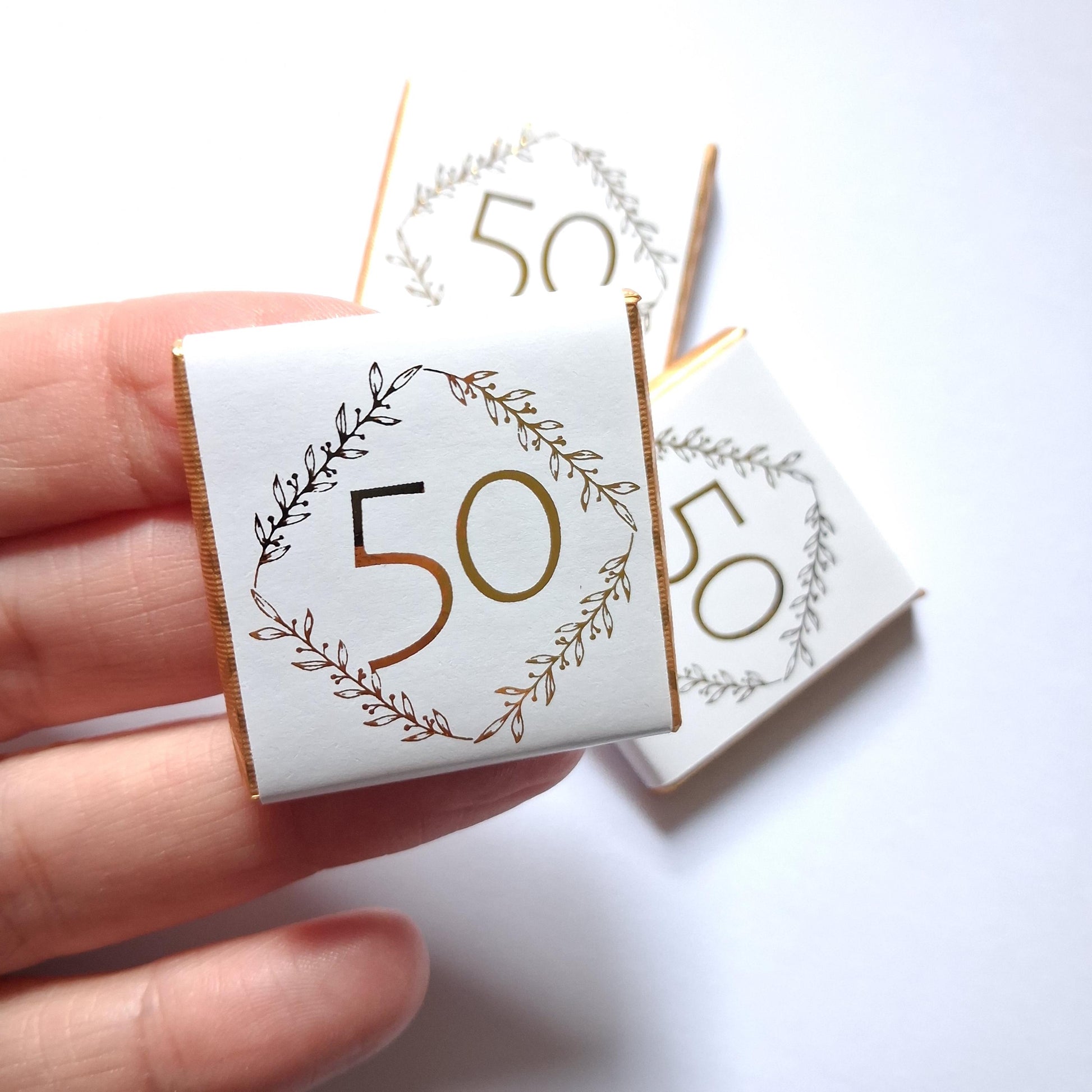 Personalised Milestone Birthday Chocolate Favours - 18th 21st 30th 40th 50th 60th Birthday Table Decor - Gold Foil Anniversary Treats