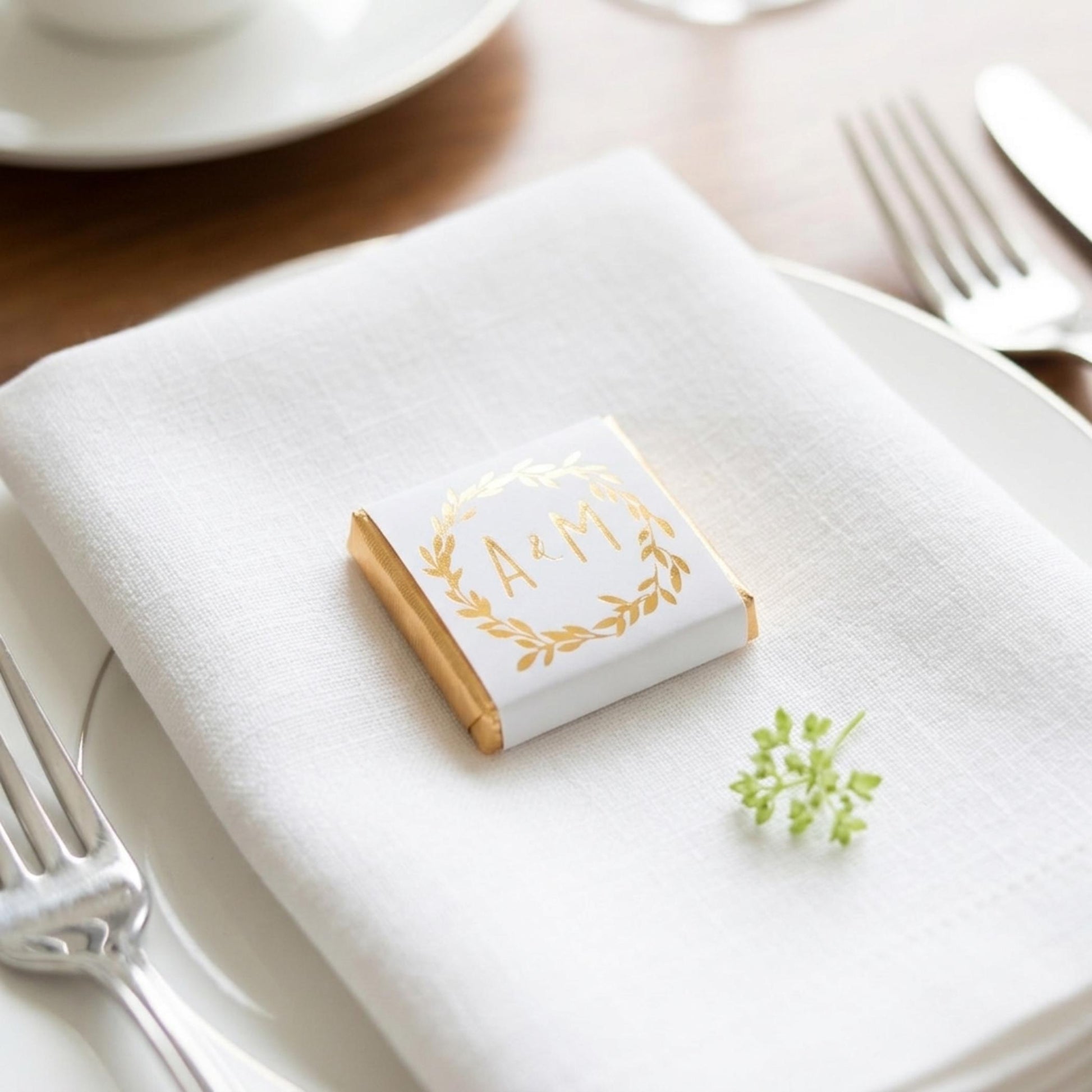 Personalised Wedding Botanical Wreath Chocolates – Engagement Party Favours
