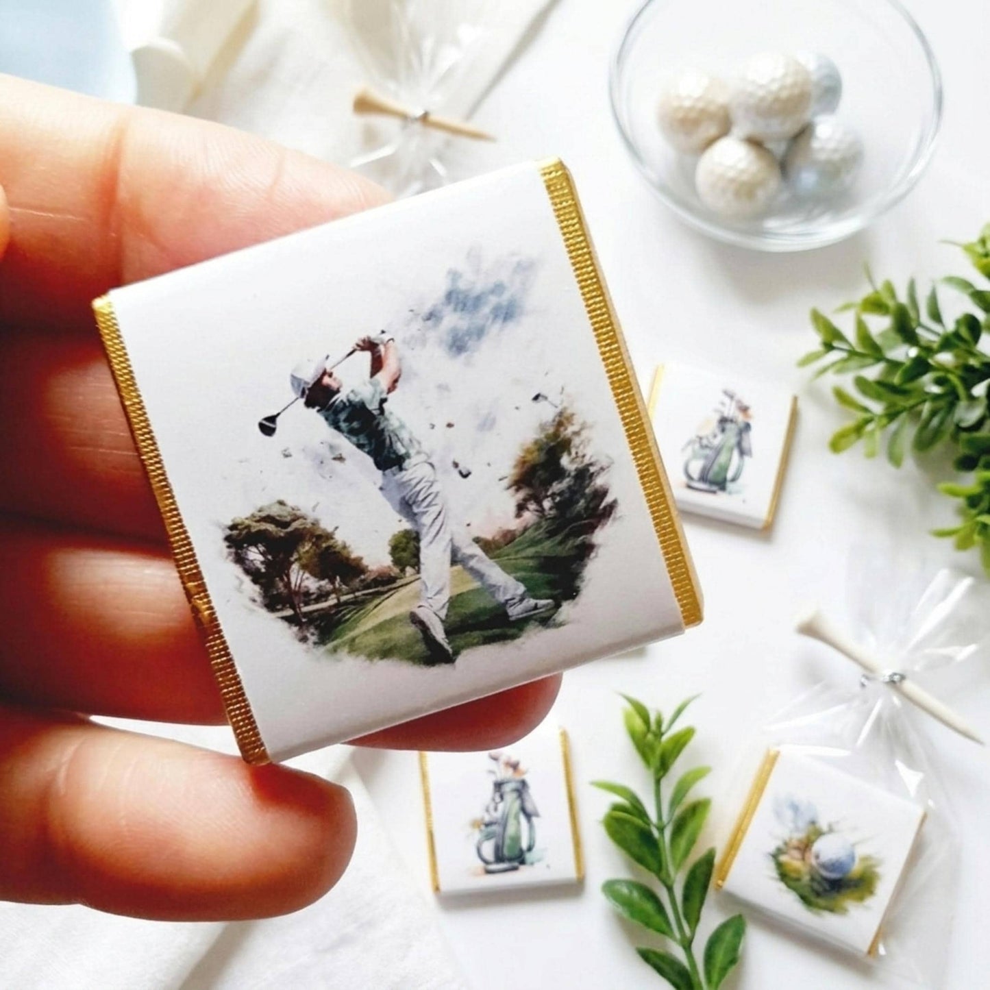 Personalised Golf Party Favours - Retirement Celebration Chocolate Treats - Golfer Birthday Guest Gifts