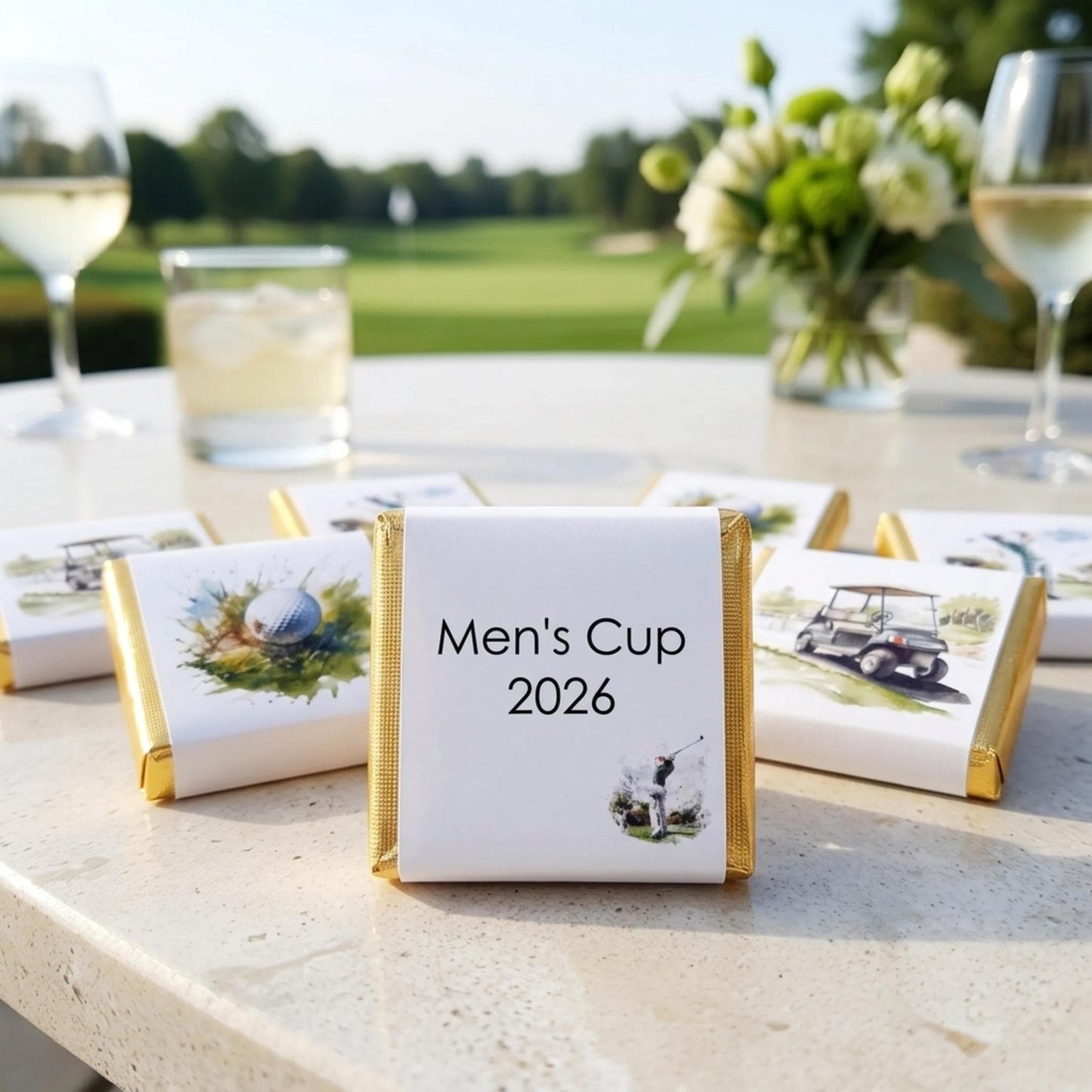 Personalised Golf Party Favours - Retirement Celebration Chocolate Treats - Golfer Birthday Guest Gifts