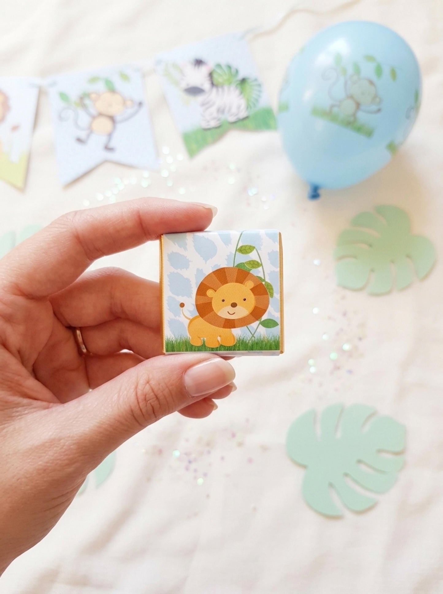 Personalised Safari Chocolate Favors – Jungle Animal Birthday Treats, Baby Shower Bag Filler